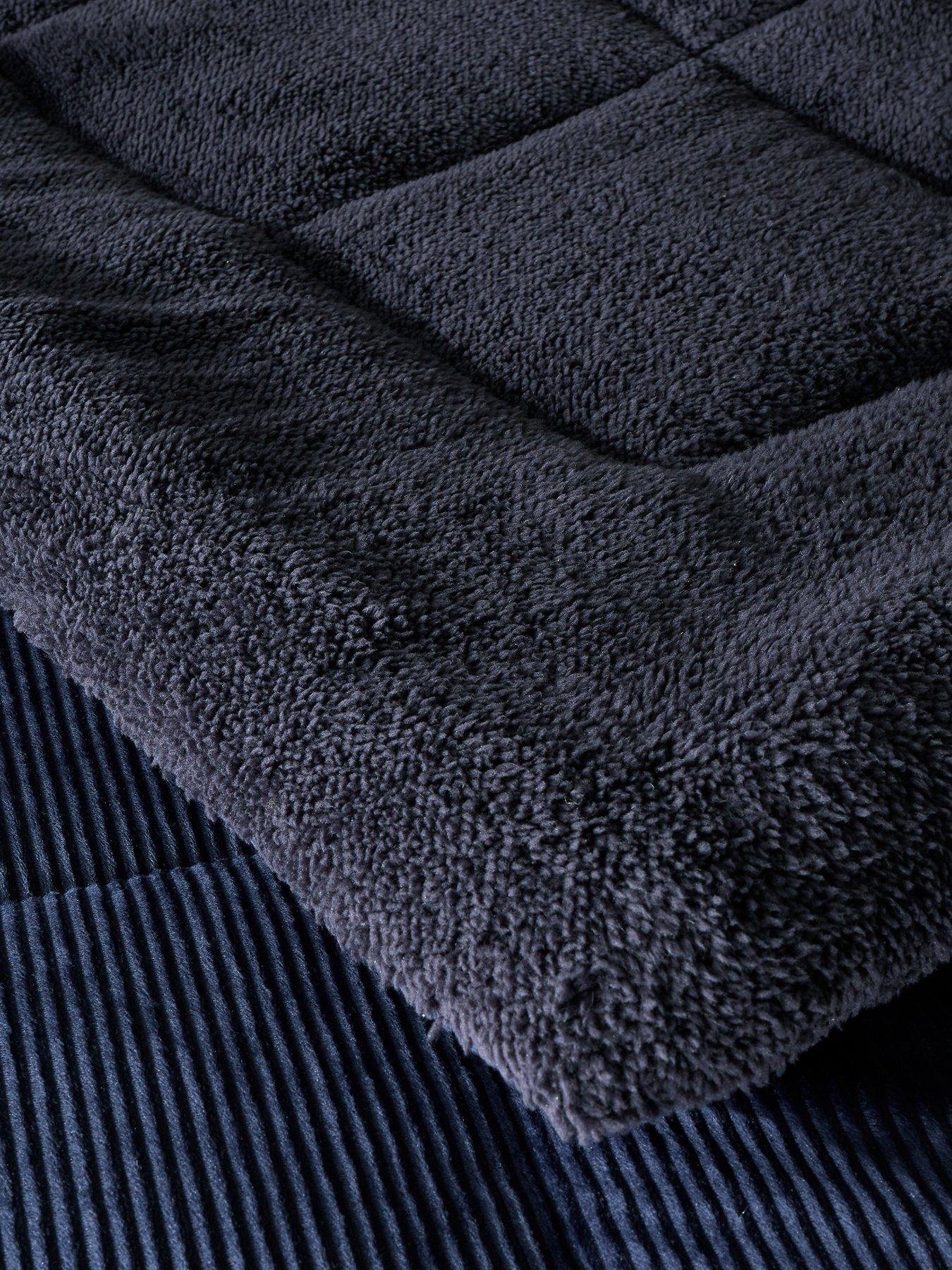  image of catherine-lansfield-cosy-cord-coverless-duvet-navy