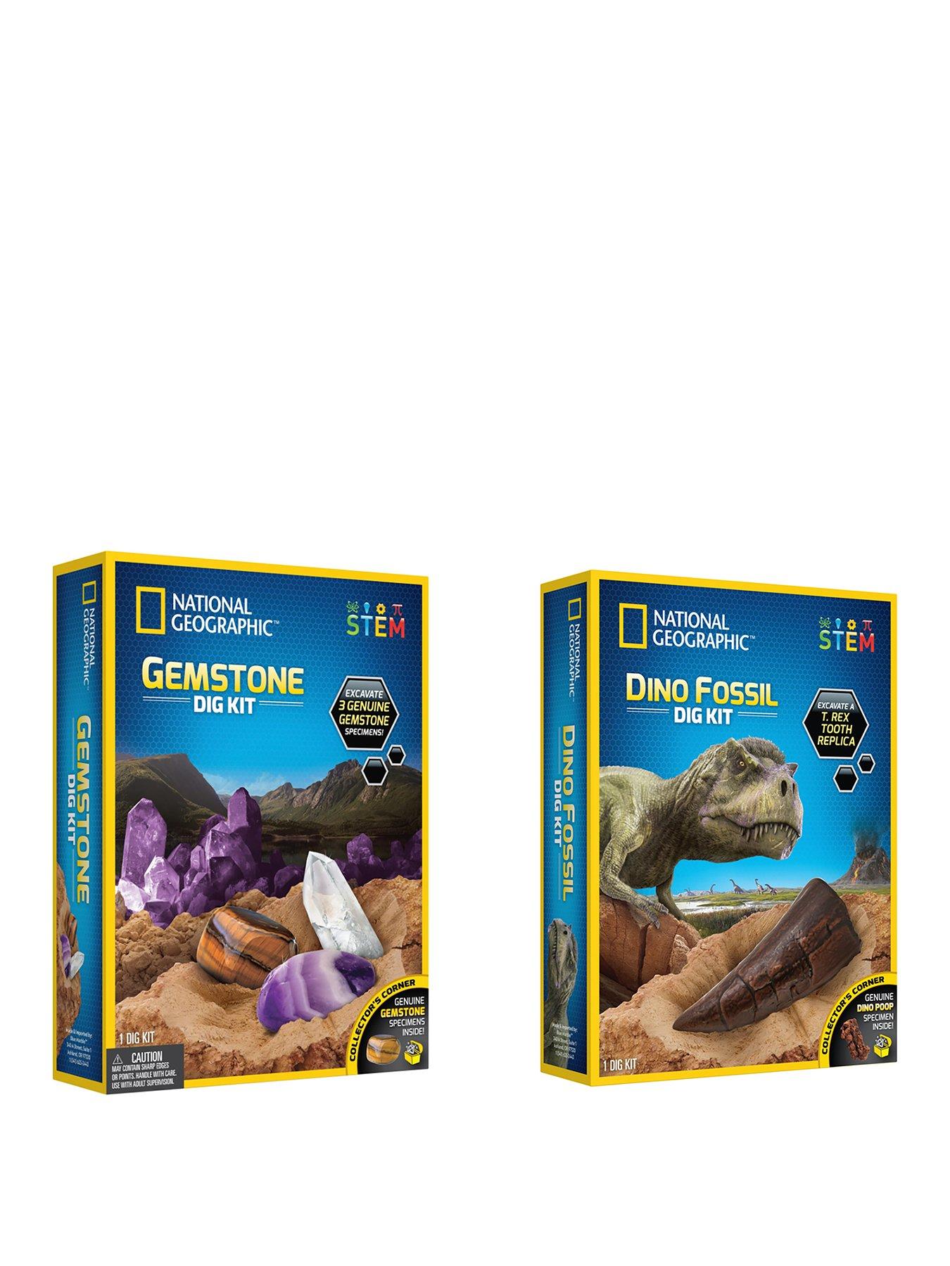 national geographic geology bundle - 3 rock, fossil and crystal kits, grow  crystals, start a rock, mineral, & fossil collection, & dig up 15 real  gemstones, great stem science kit 