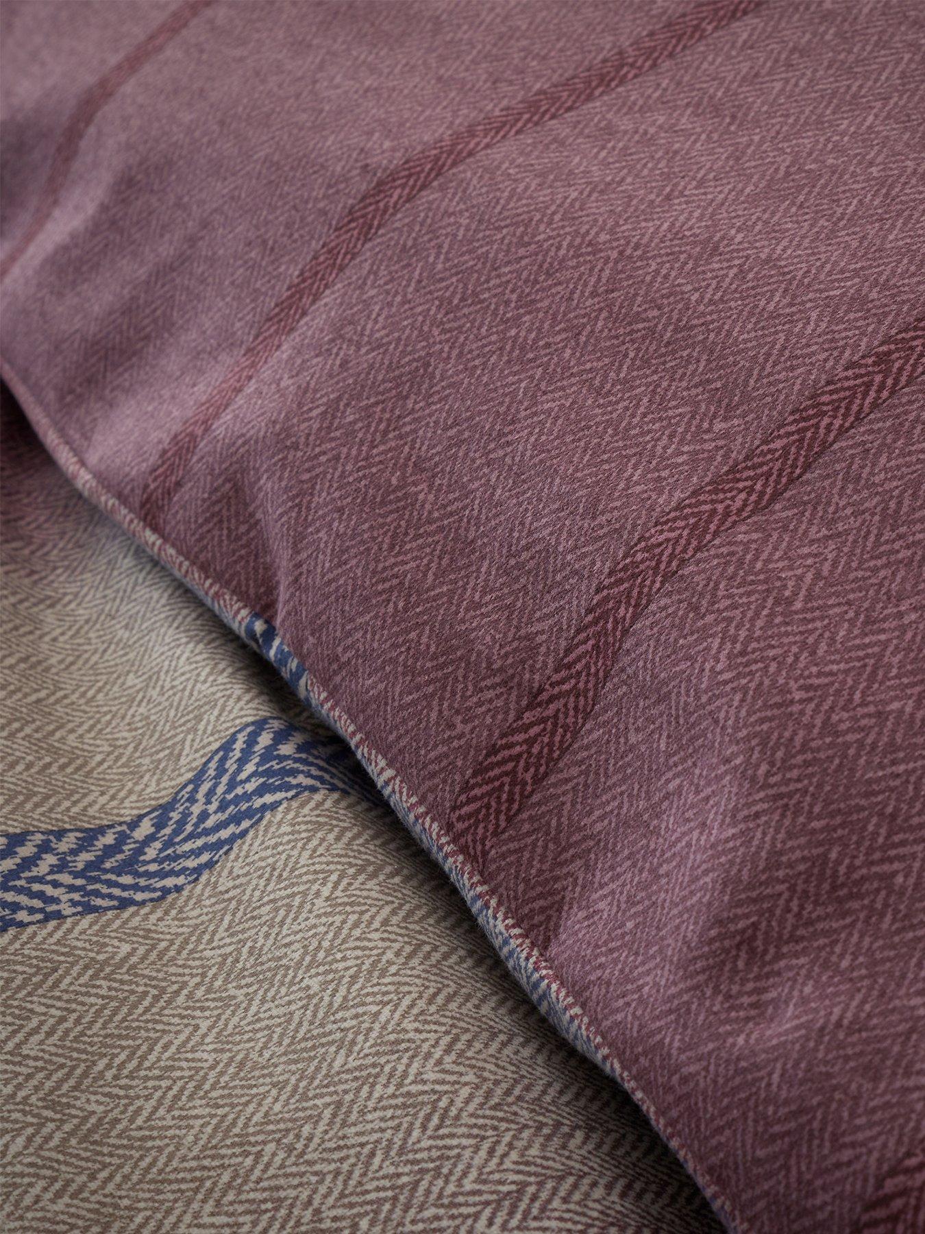 Image 5 of 6 of Catherine Lansfield Melrose Check Brushed Cotton Duvet Cover Set in Plum