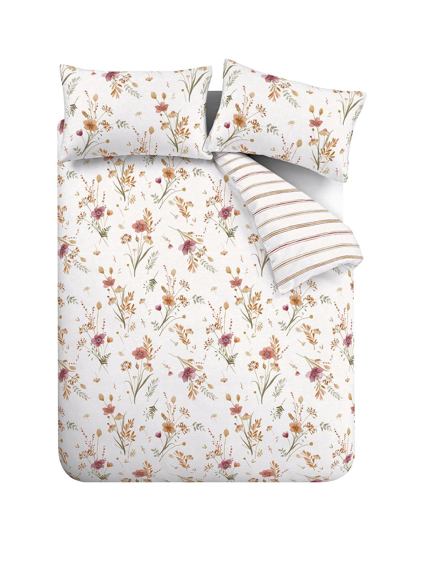 Catherine Lansfield Autumn Flowers Brushed Cotton Duvet Cover Set