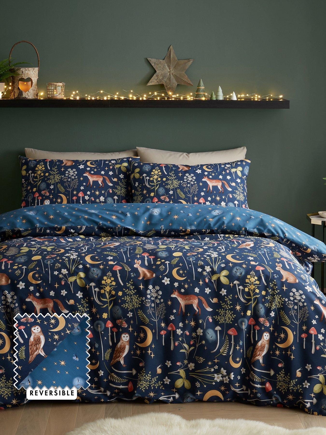 Catherine Lansfield Twilight Animals Duvet Cover Set - Navy