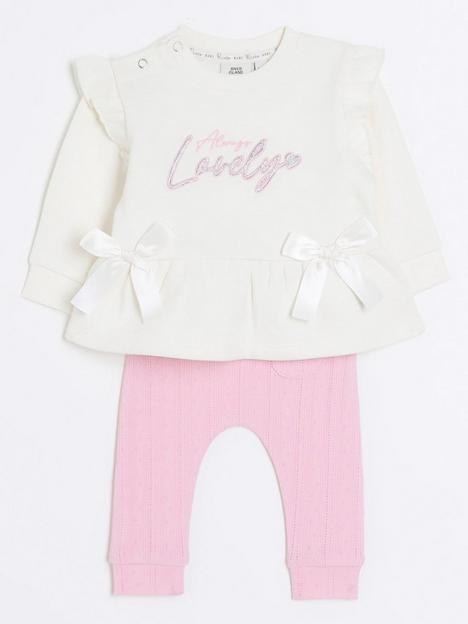 river-island-baby-baby-girls-pink-bow-sweatshirt-set-pink