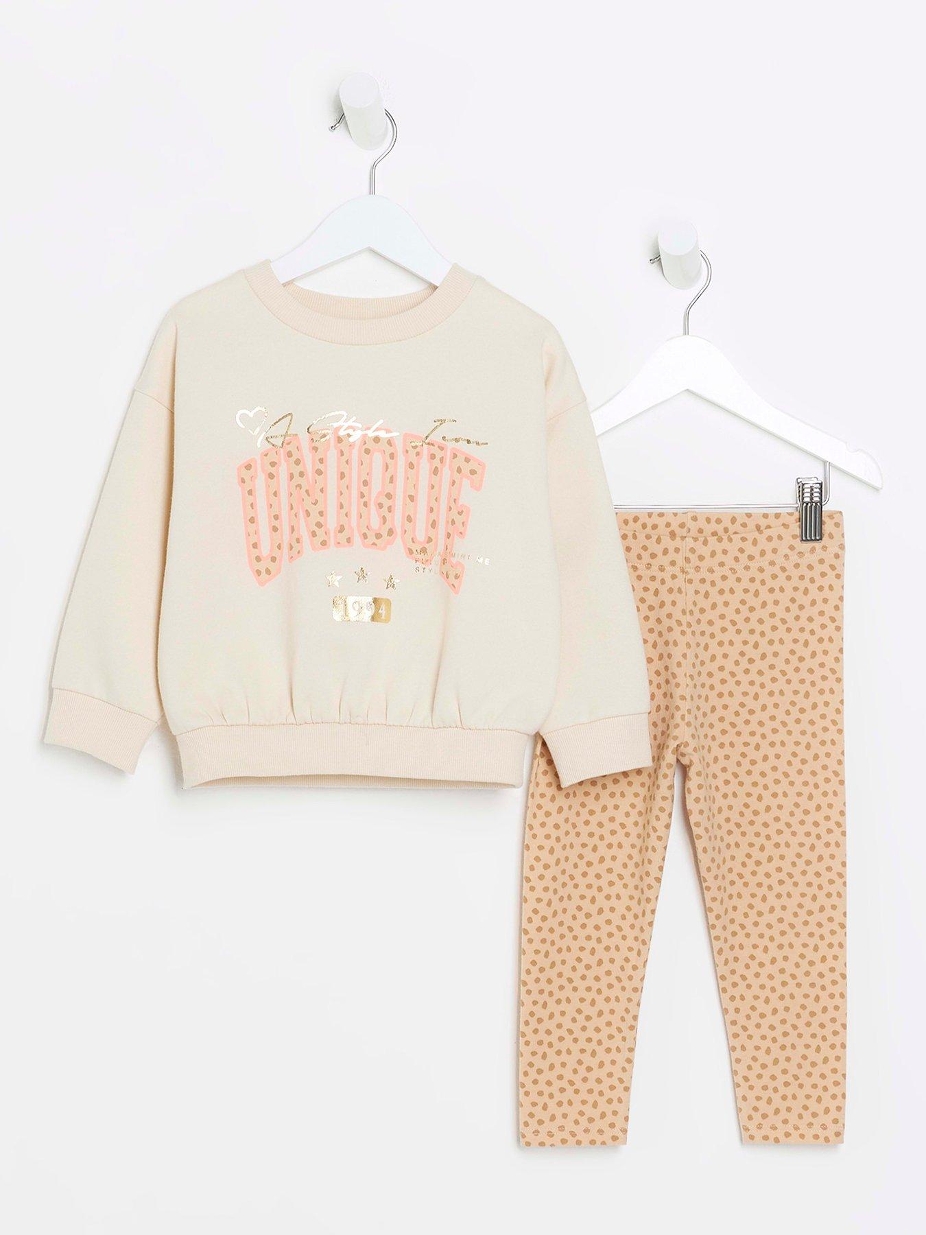 River Island Girls Sweatshirt And Joggers Set - Orange