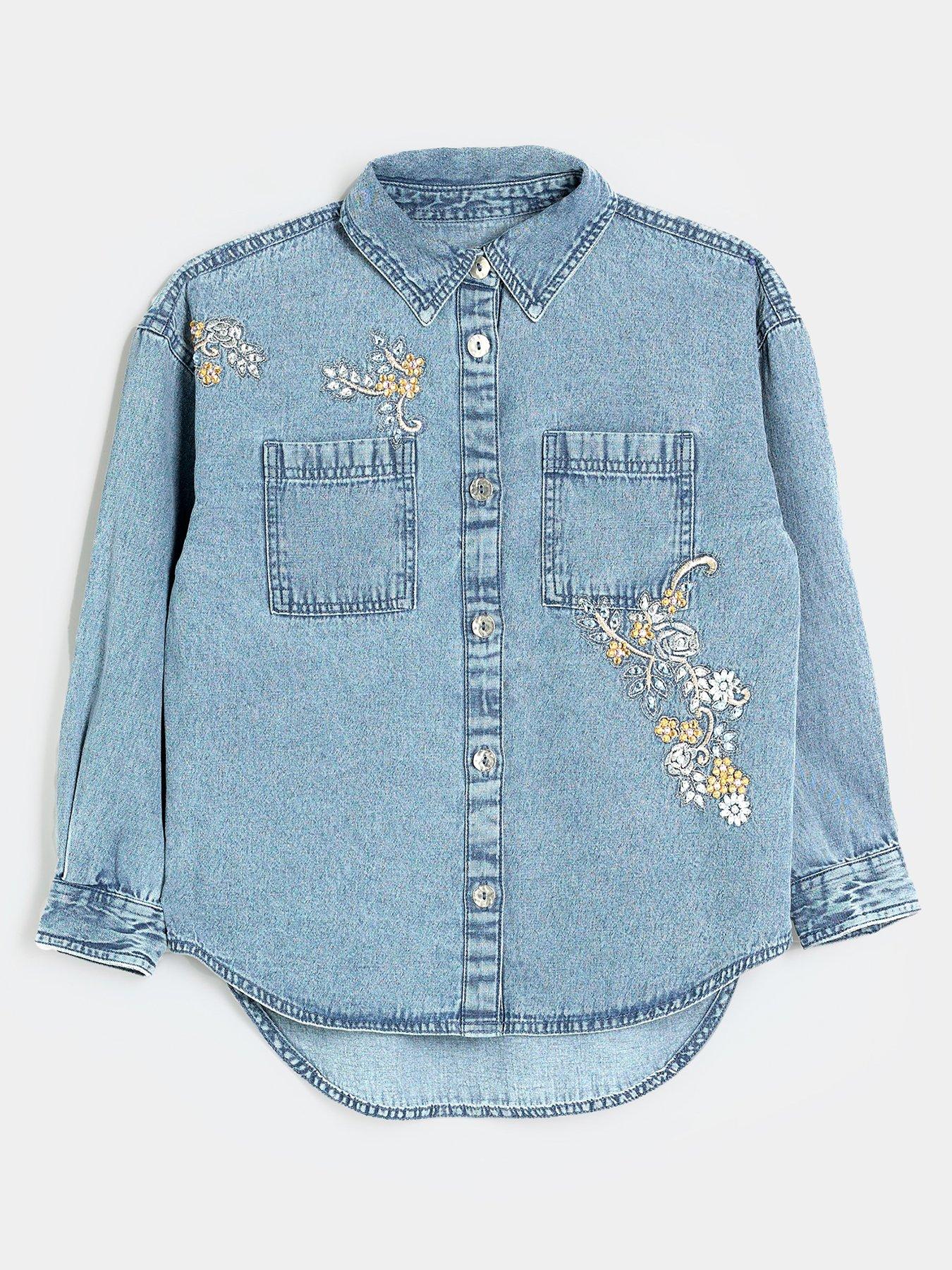 River island best sale denim shirt