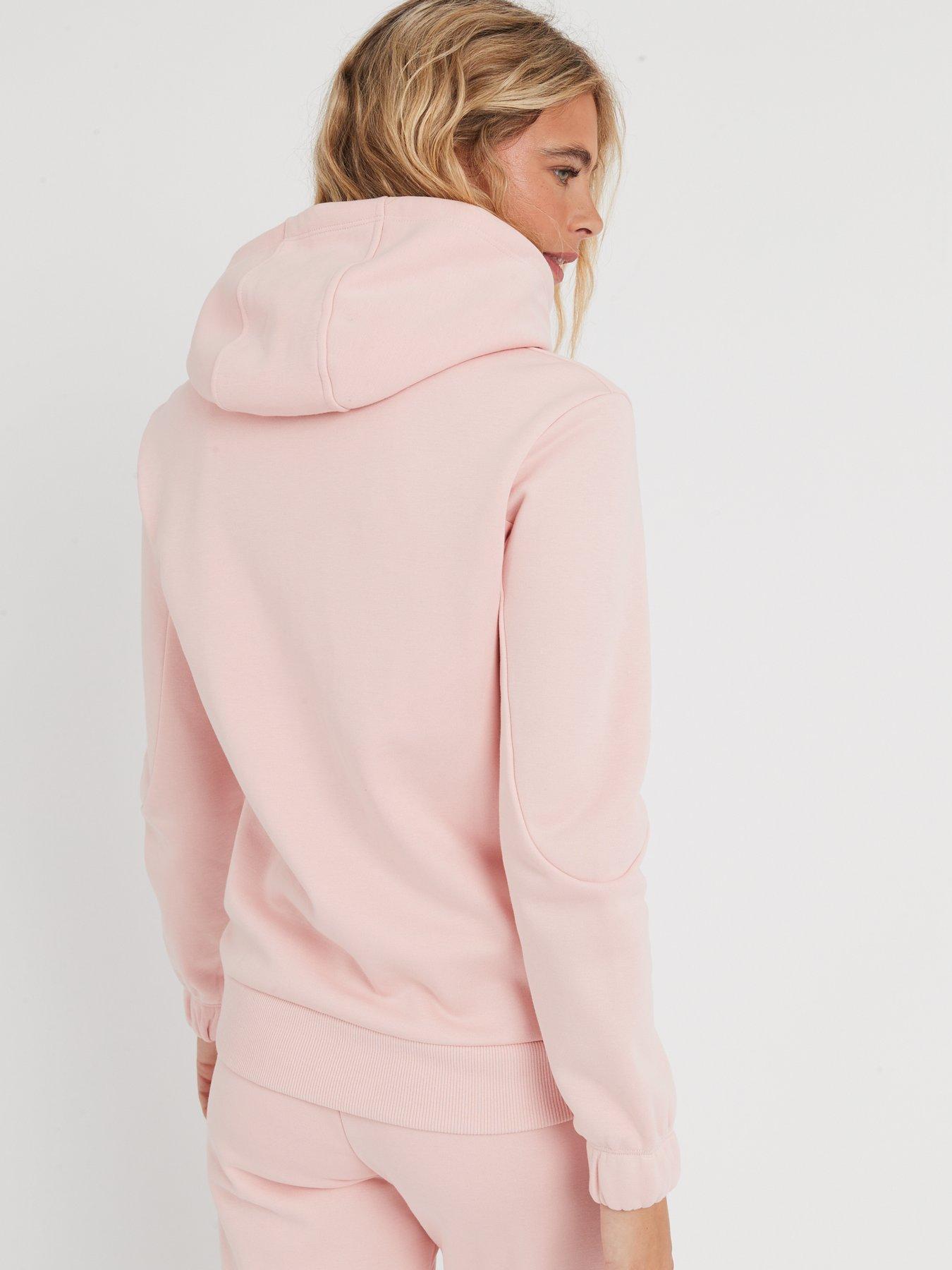 Armani Exchange Embellished Logo Hoodie Pink littlewoods