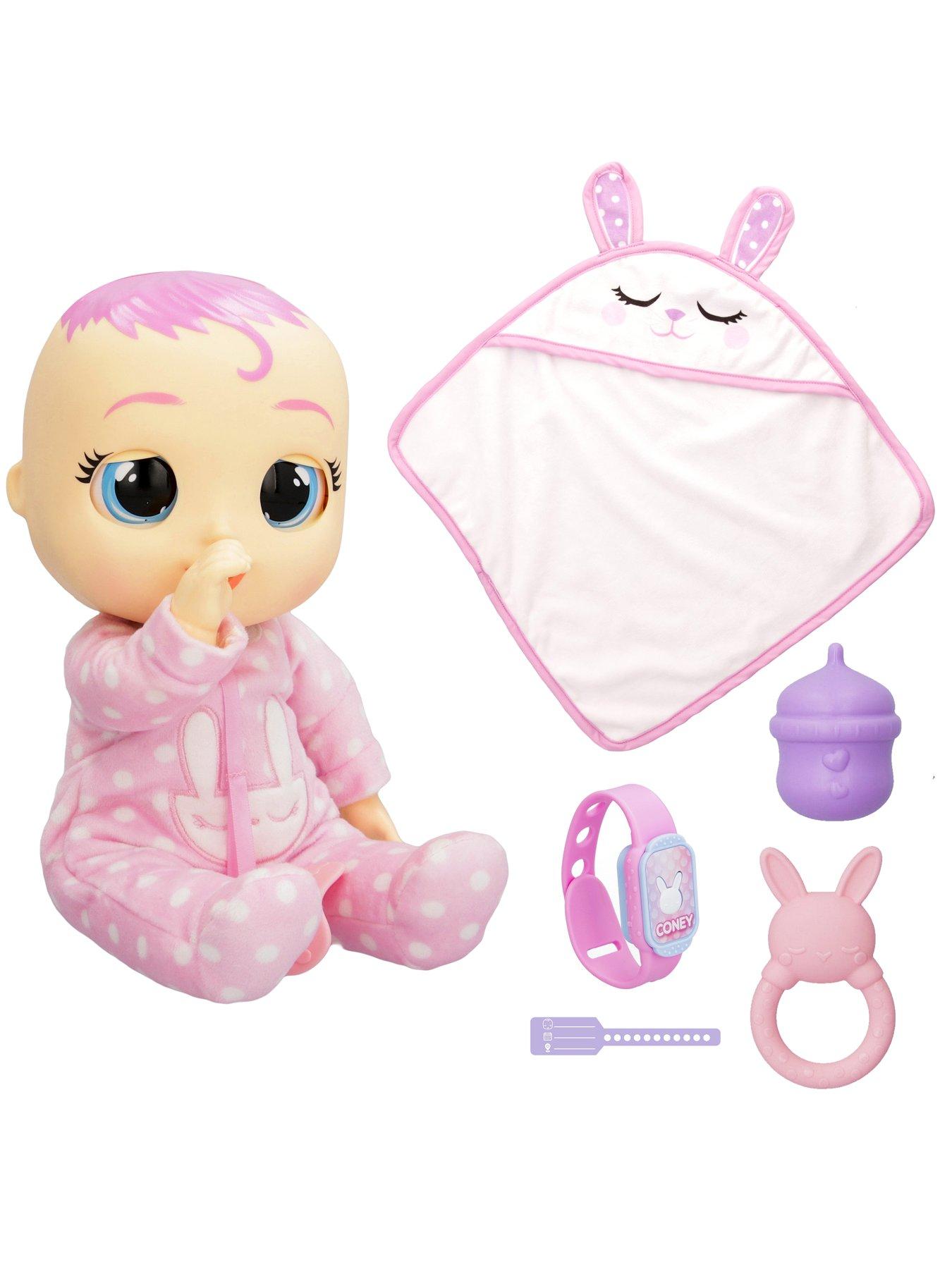 Cry Babies Newborn Coney Interactive Baby Doll with 20+ Baby Sounds and  Interactive Bracelet - Kids Ages 18 months and up