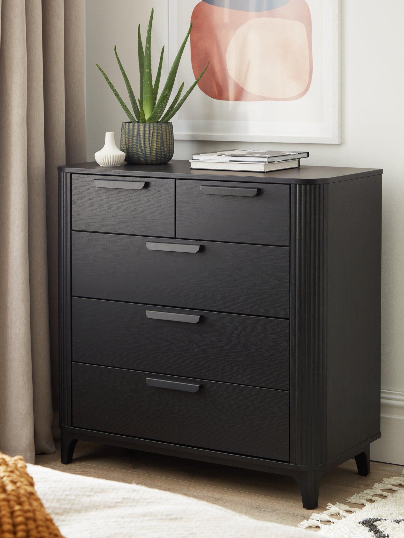 Black contemporary deals chest of drawers