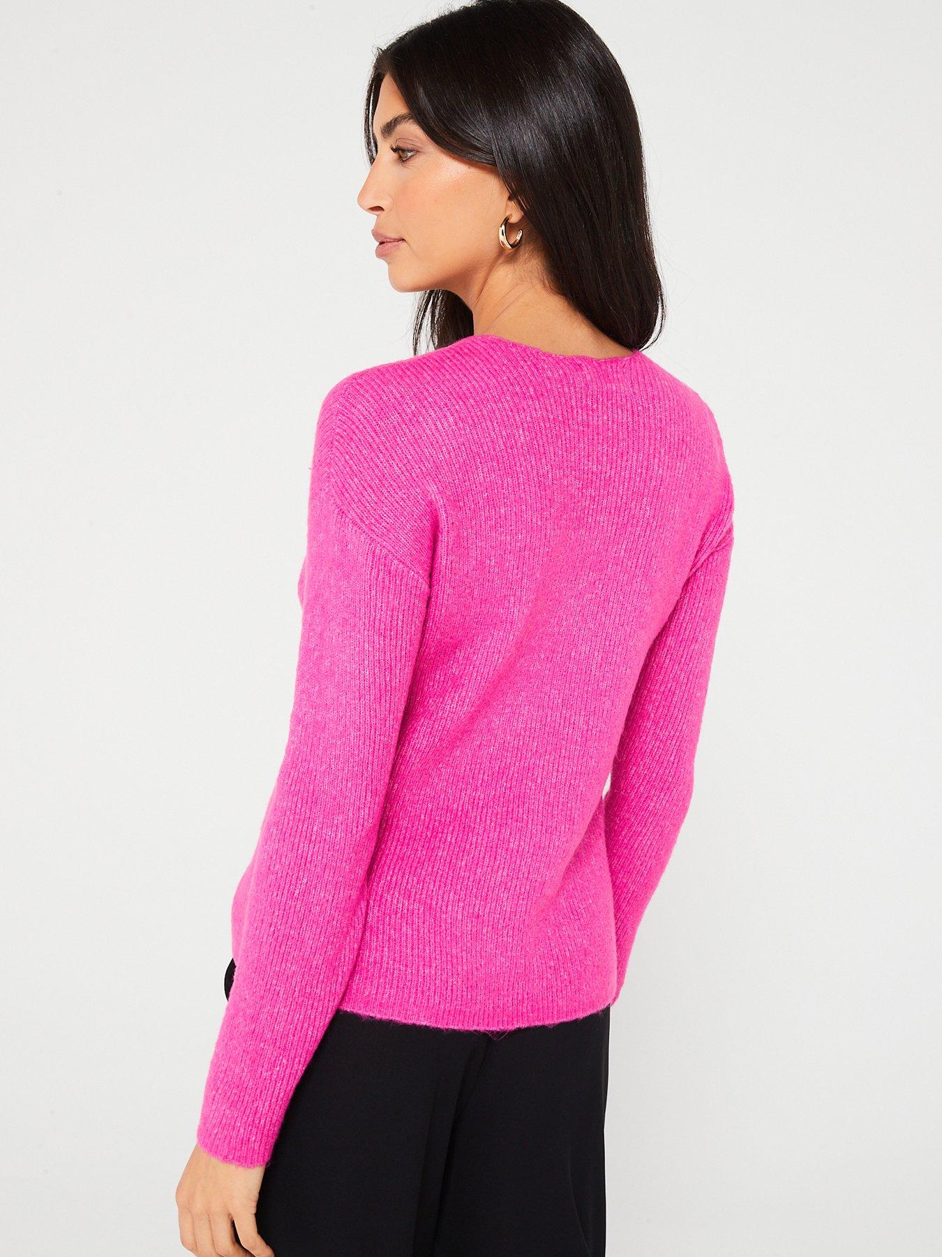 Only Camilla V-neck Knitted Jumper - Pink