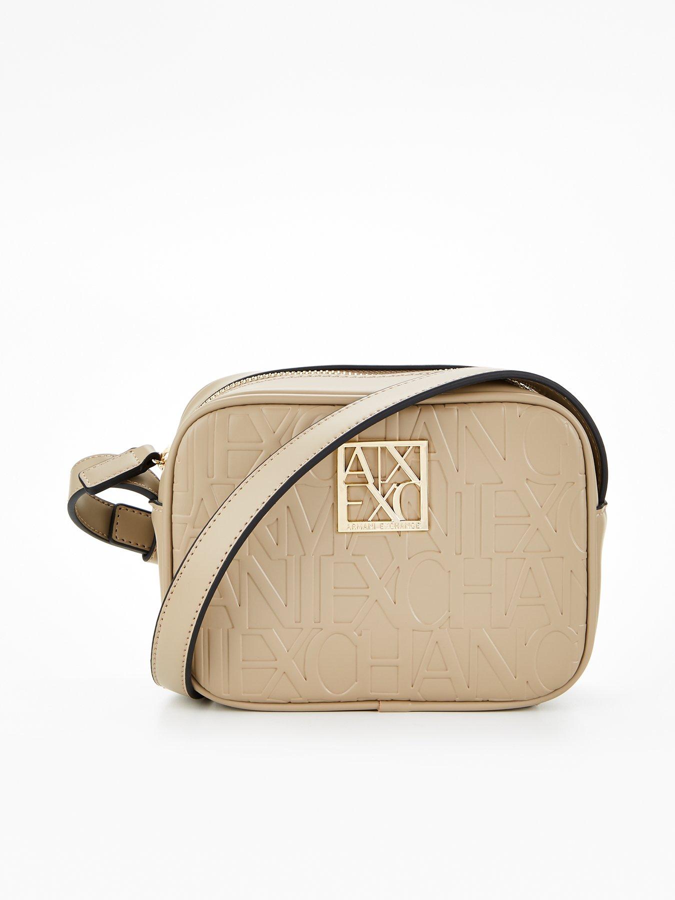 Armani Exchange Embossed Crossbody Bag Beige littlewoods