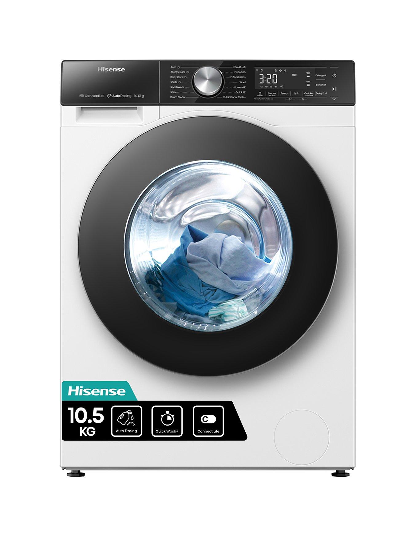 front image of hisense-5s-series-wf5s1045bw-105kg-1400rpm-auto-dosing-freestanding-washing-machine--white