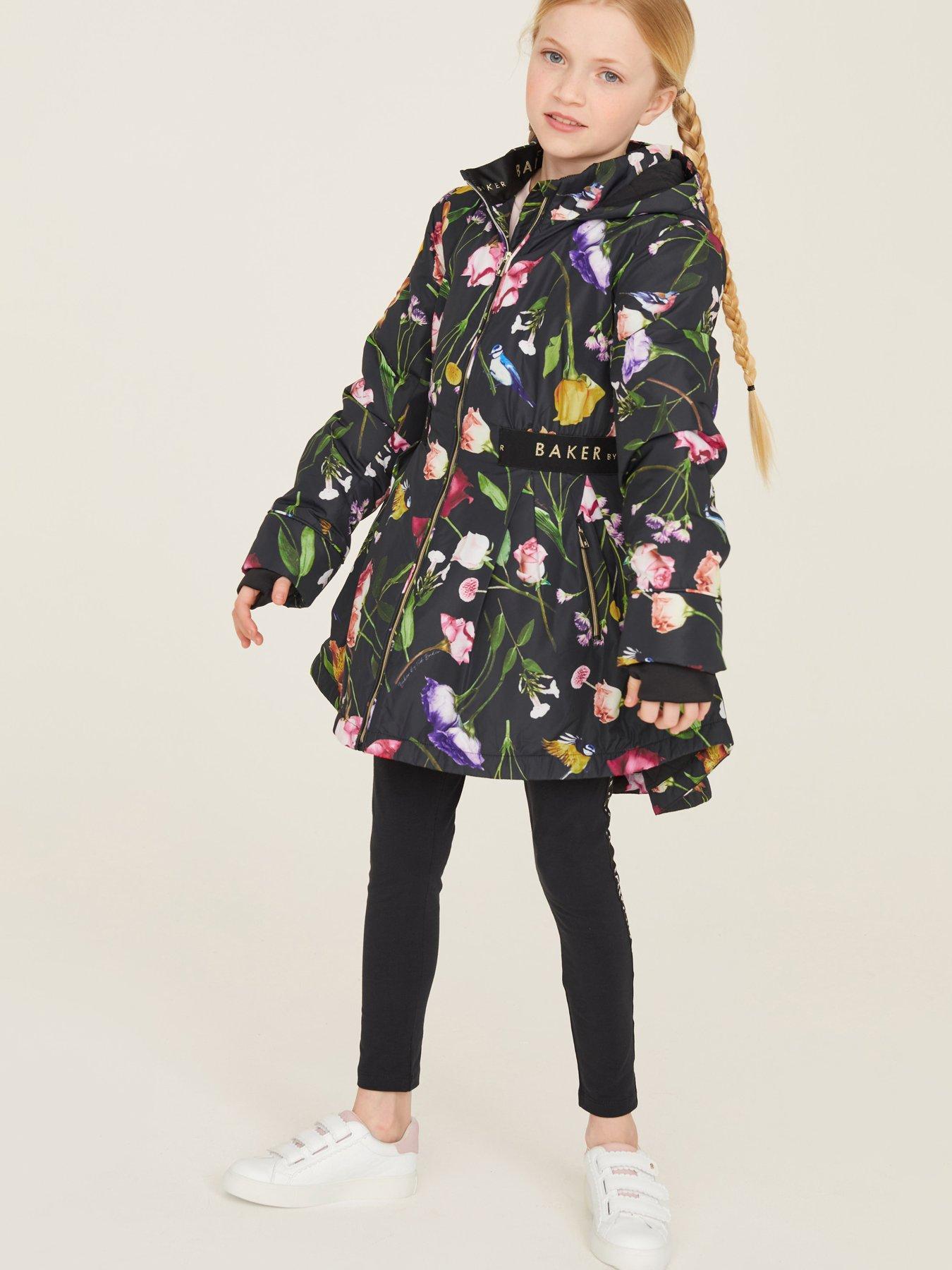 Ted Baker Baker By Ted Baker Older Girls All Over Printed Mac Black littlewoods