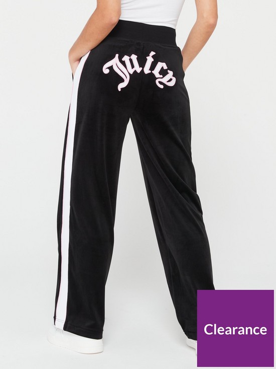 front image of juicy-couture-classic-velour-collegiate-track-pant-black