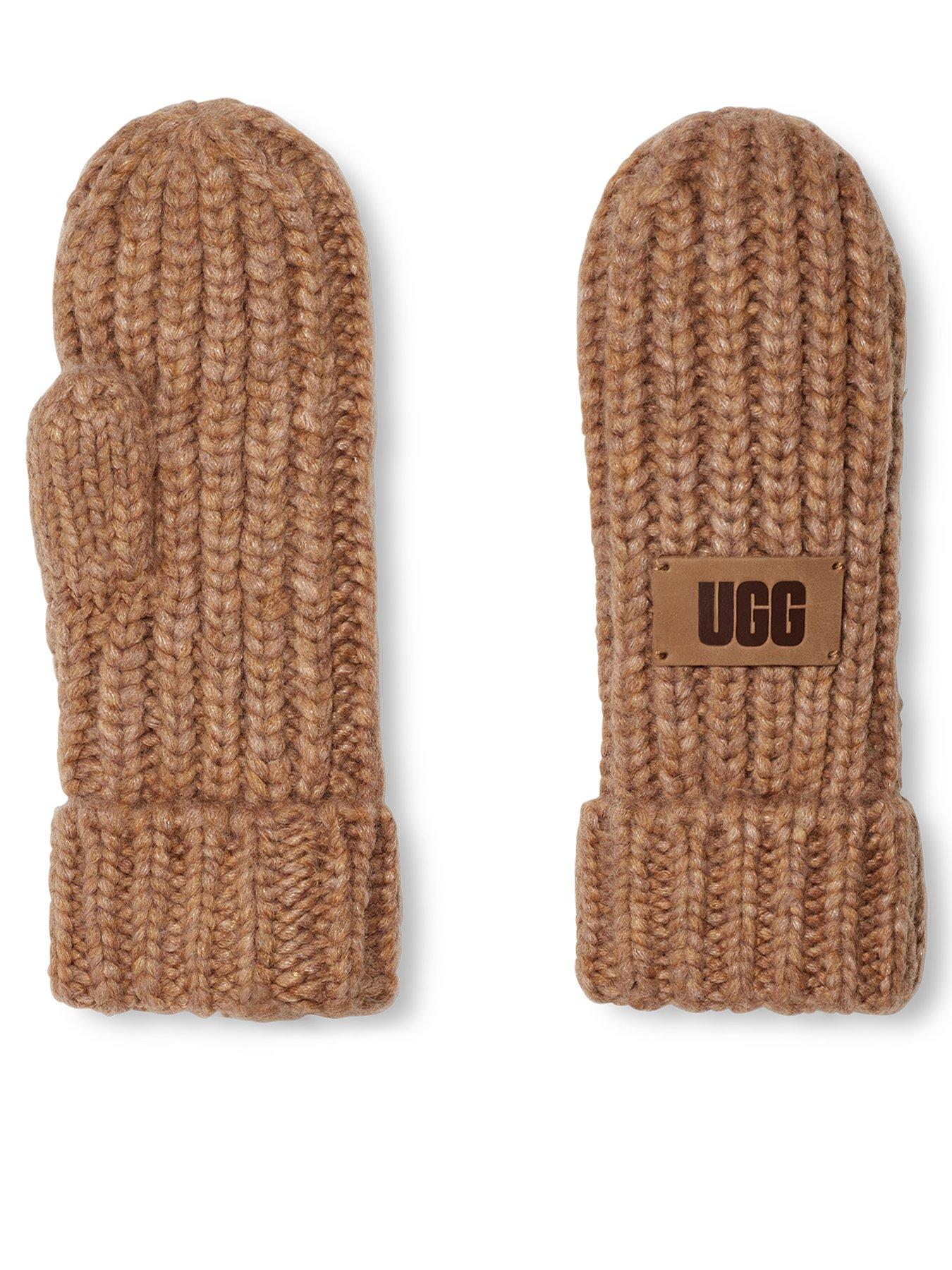 undefined Kids Ugg Airy Knit Chunky Rib Knit Mitten - Brown