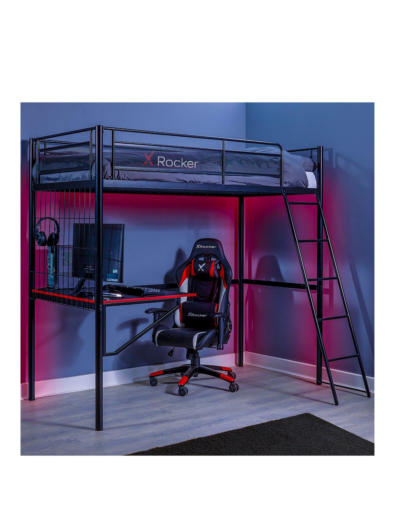 X Rocker Icarus XL High Sleeper Bed with Gaming Desk Littlewoods