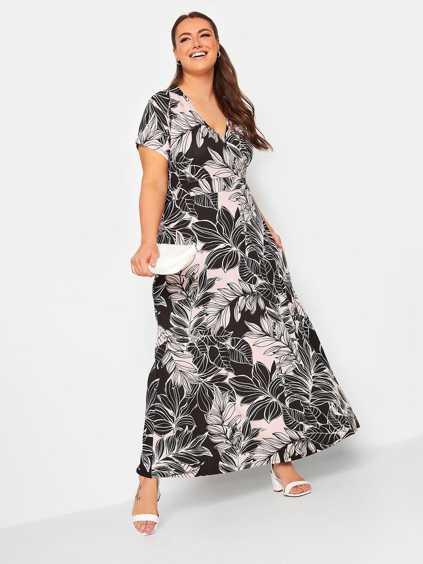 Plus Size Lace Up Floral Chiffon And Flare Pants Outfit [42% OFF]