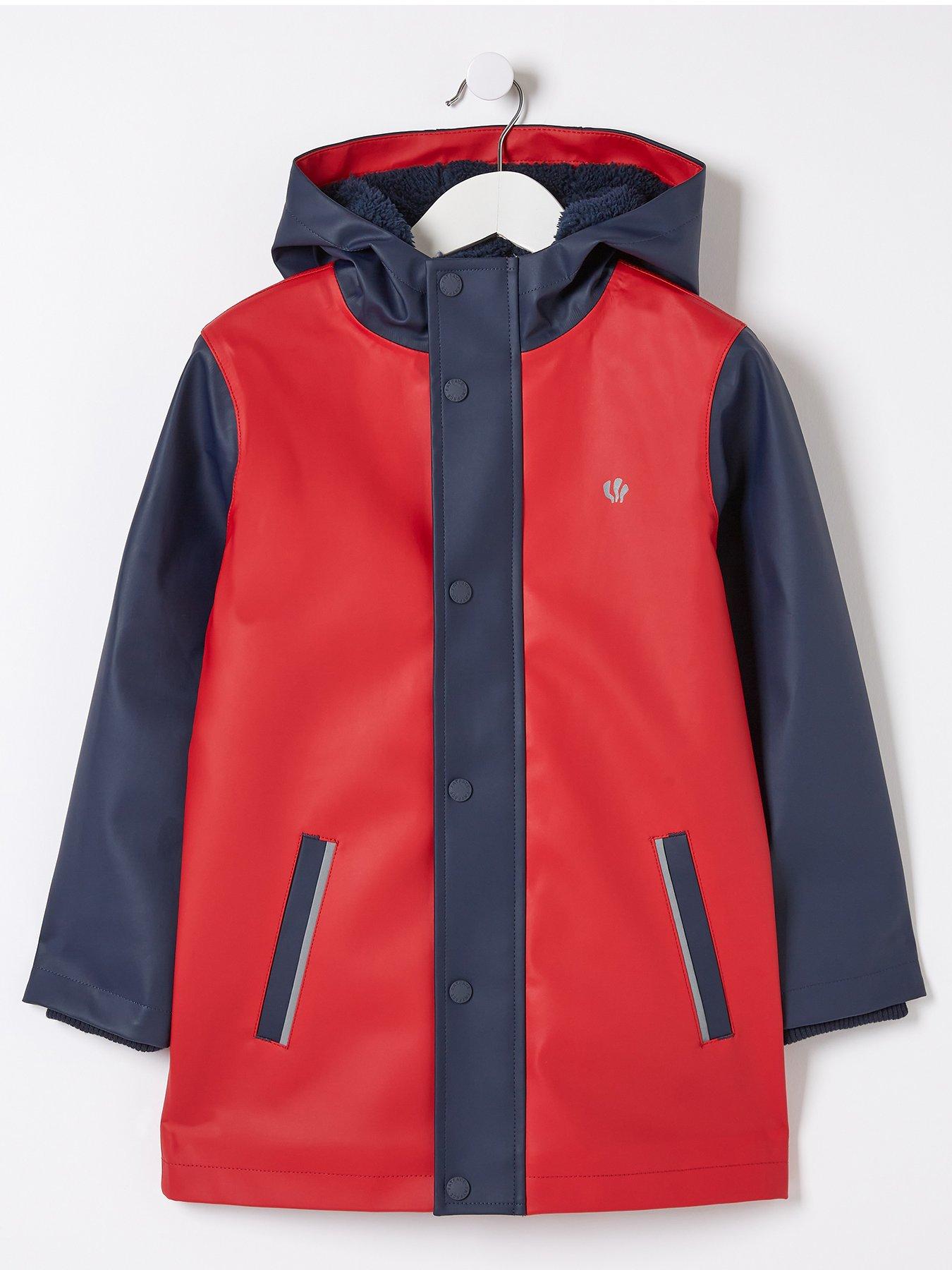 Boys Rubberised Waterproof Jacket Navy