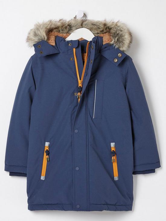 front image of fatface-boys-addison-waterproof-coat-navy