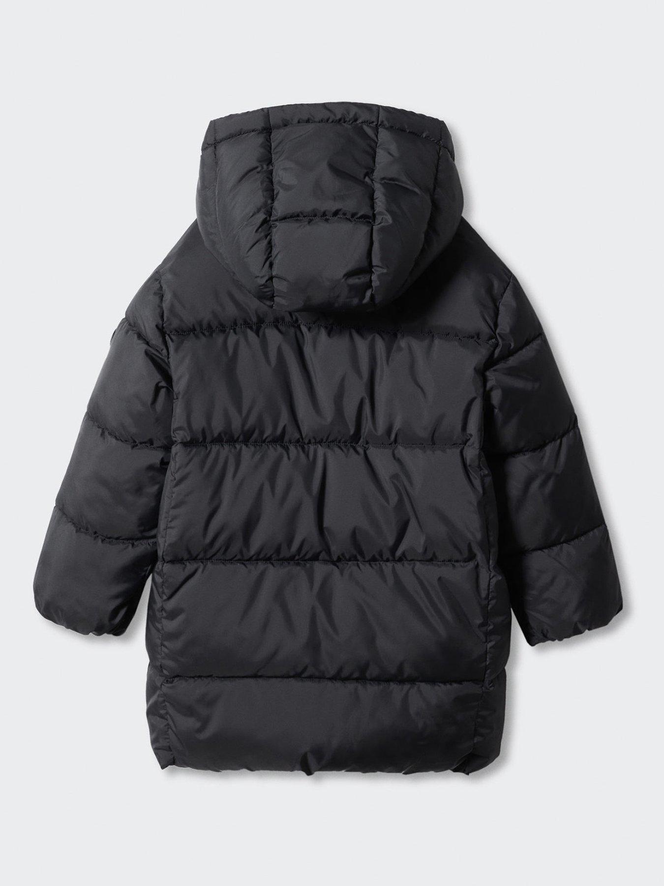 Boys Longline Padded Coat Black