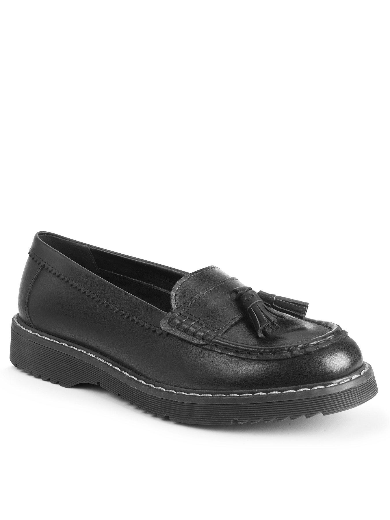 start-rite-infinity-girls-chunky-sole-black-leather-loafer-school-shoes