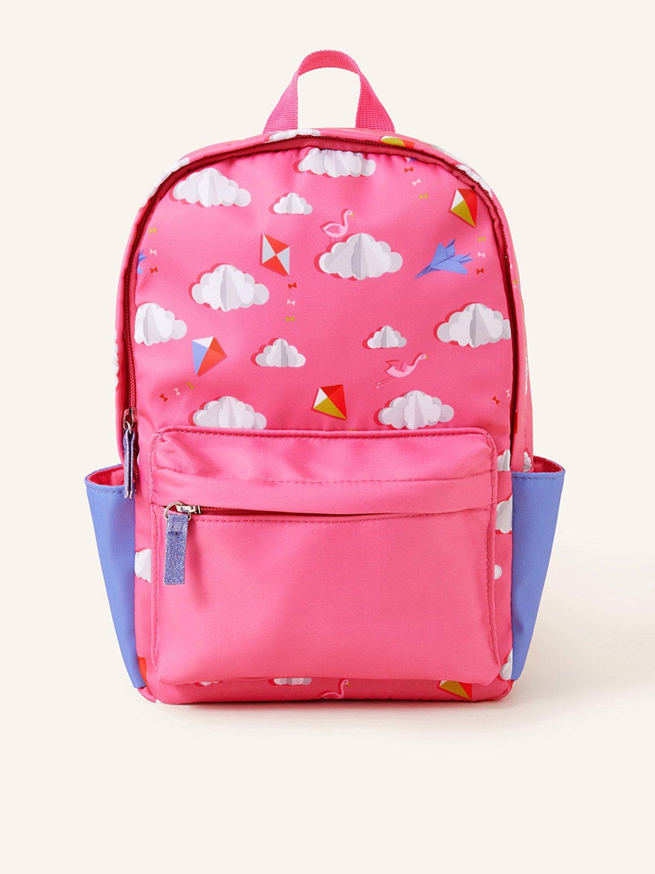 Accessorize Girls Cloud Print School Backpack Pink