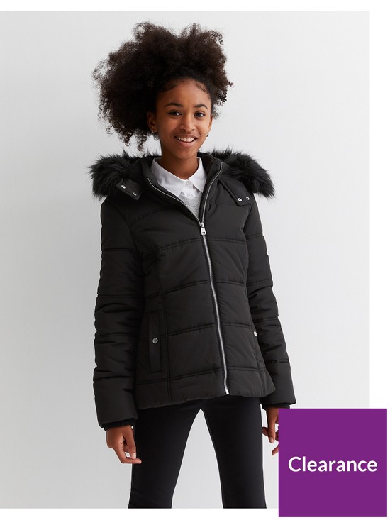 front image of new-look-915-indiana-padded-jacket-black