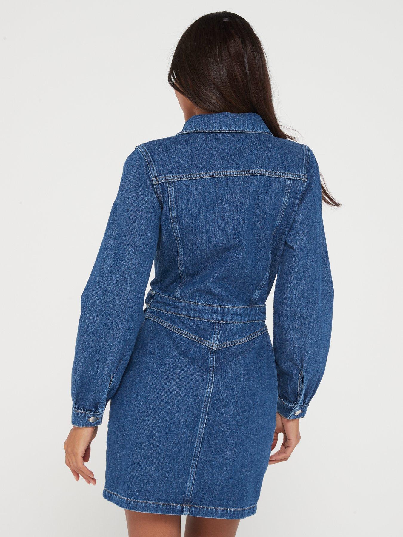 Long sleeve 2025 denim dress uk