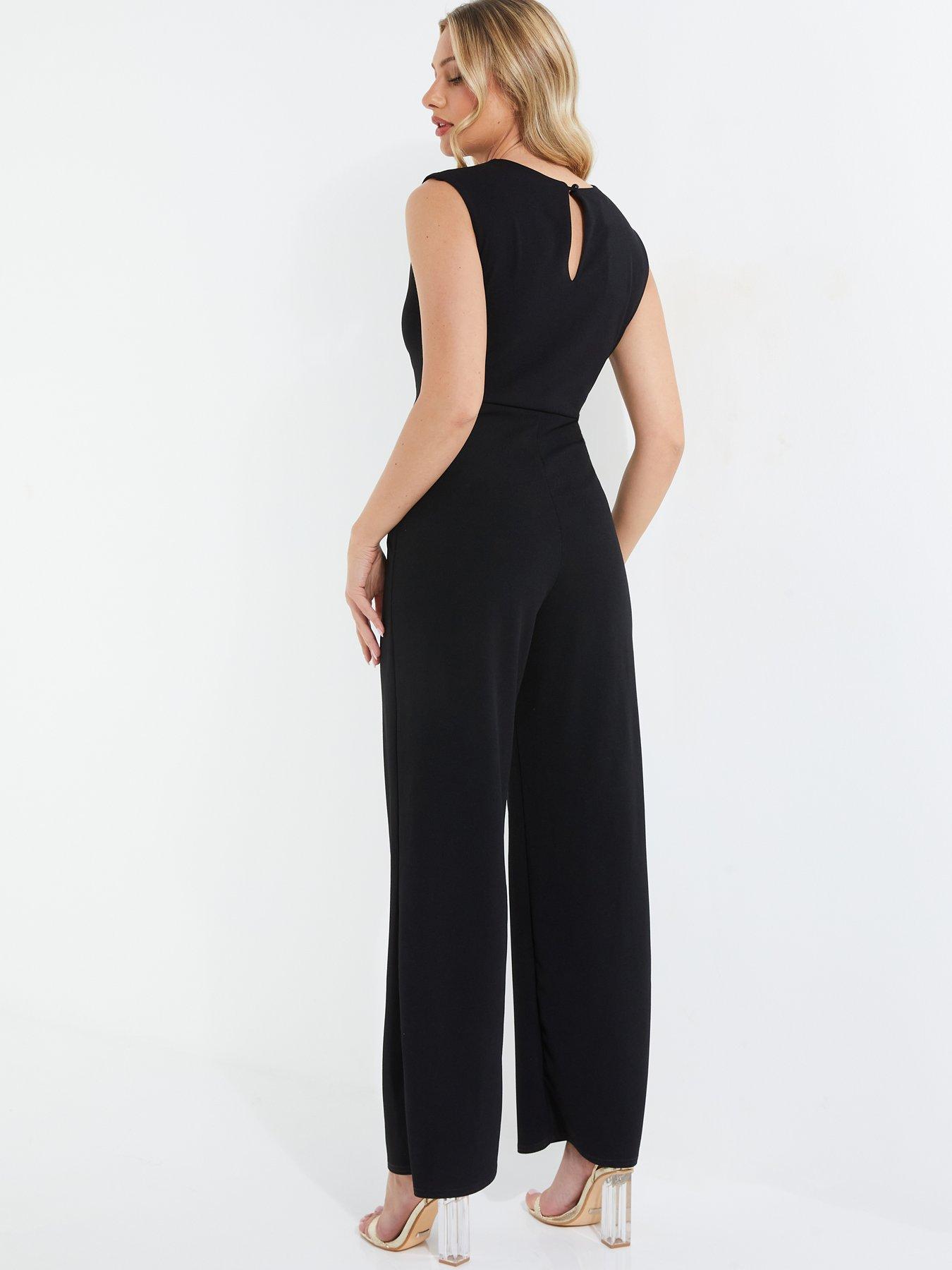 Quiz black cheap and gold jumpsuit