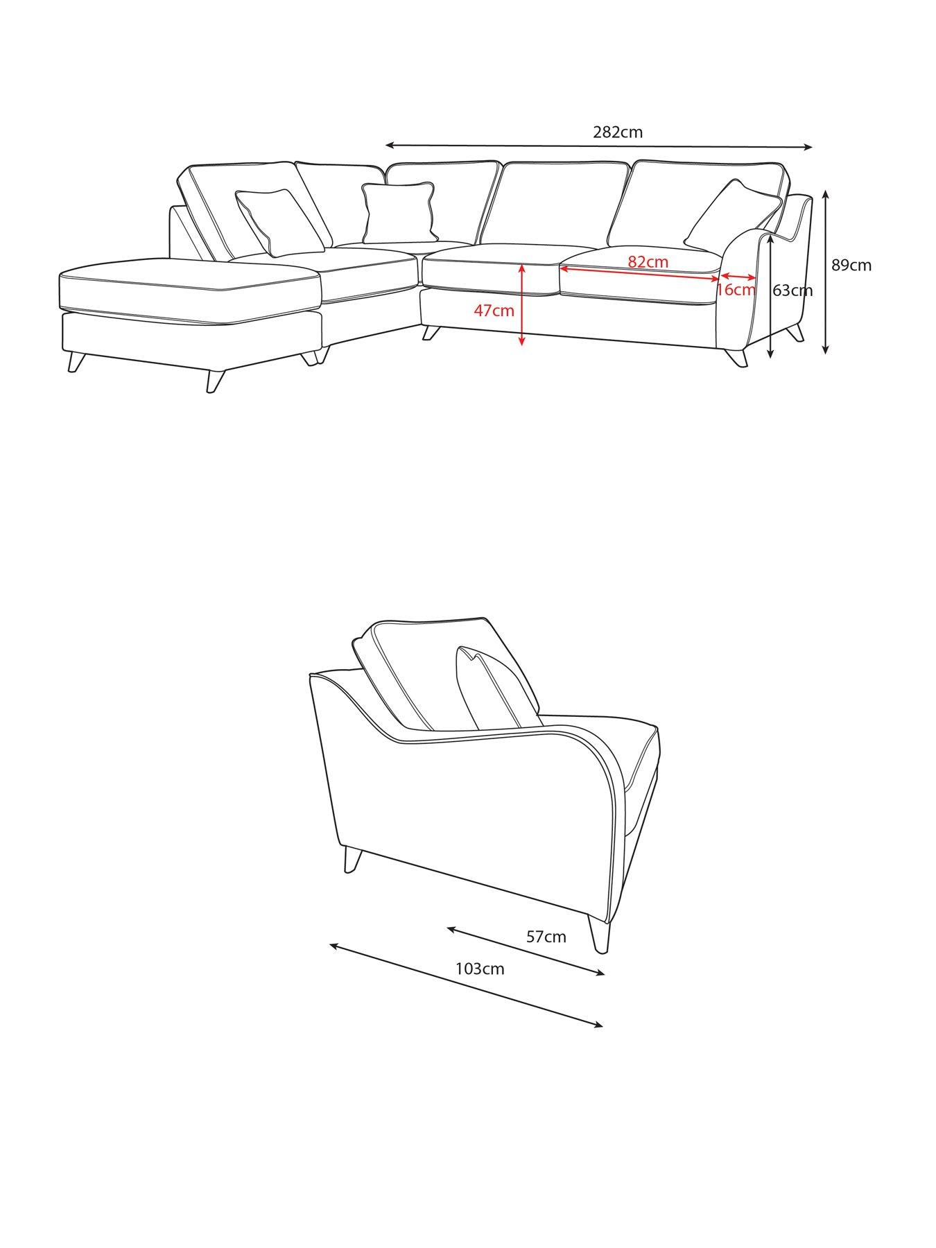 Image 5 of 5 of Very Home Verity Left Hand Fabric Corner Chaise Sofa + Footstool&nbsp;- Made to Order in the UK