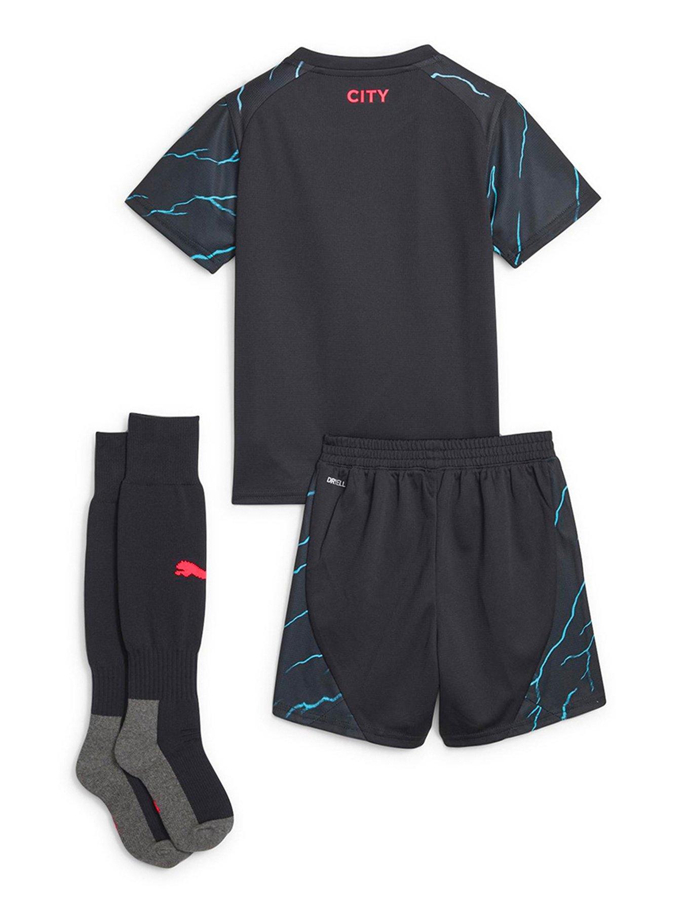 Puma Little Kids Manchester City 23 24 Third Kit Black littlewoods