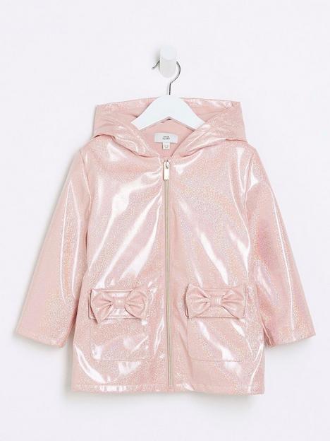 river-island-mini-mini-girls-glitter-hooded-rain-jacket-pink