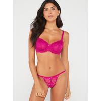 Ivory Rose High Waist Tanga Lace Thong Hot Pink Littlewoods ivory-rose-high-waist-tanga-lace-thong-hot-pink-littlewoods