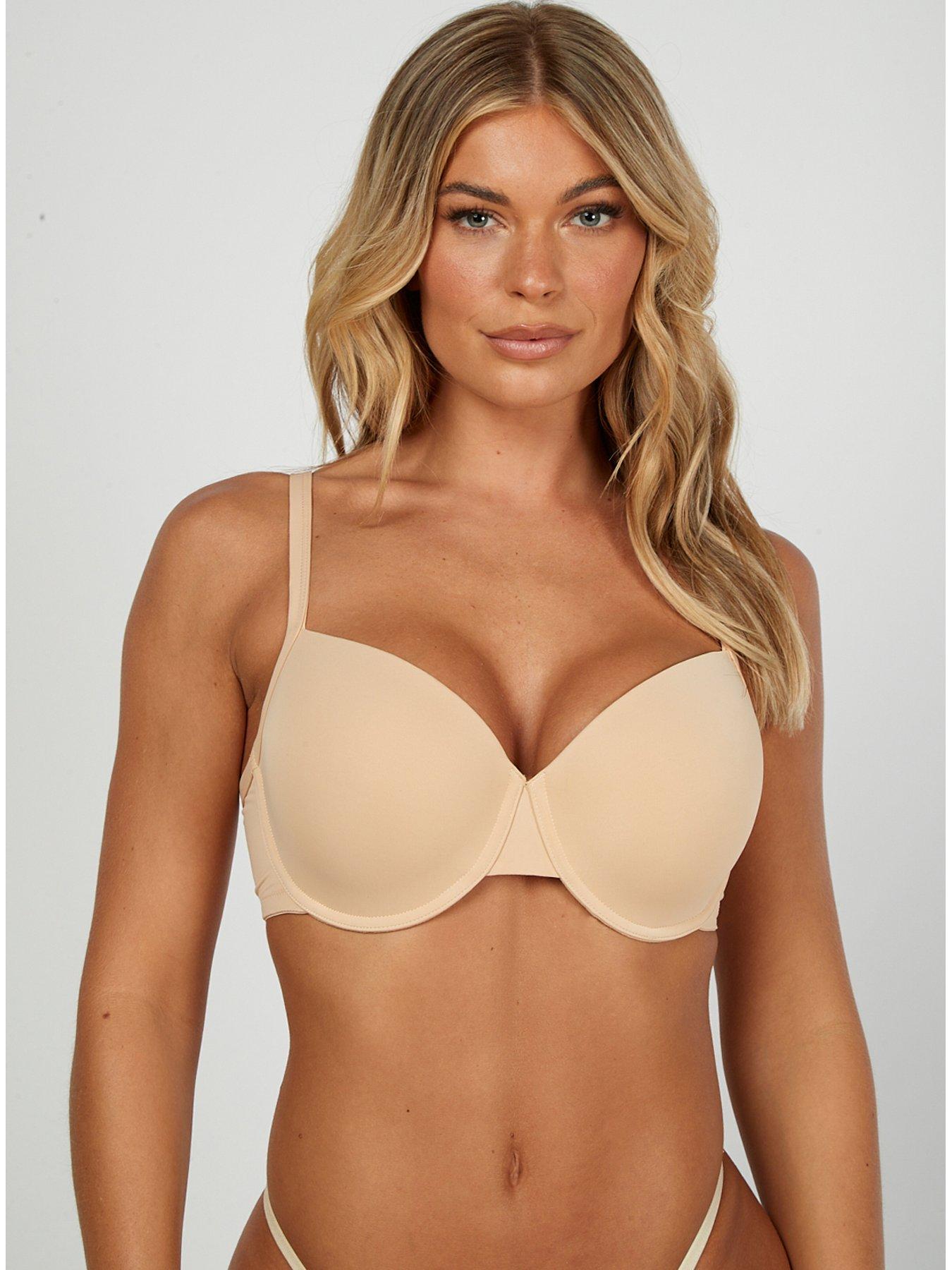 Pour Moi T-shirt Bra Size 30FF Nude Eden Padded Push Up Oatmeal BNWT