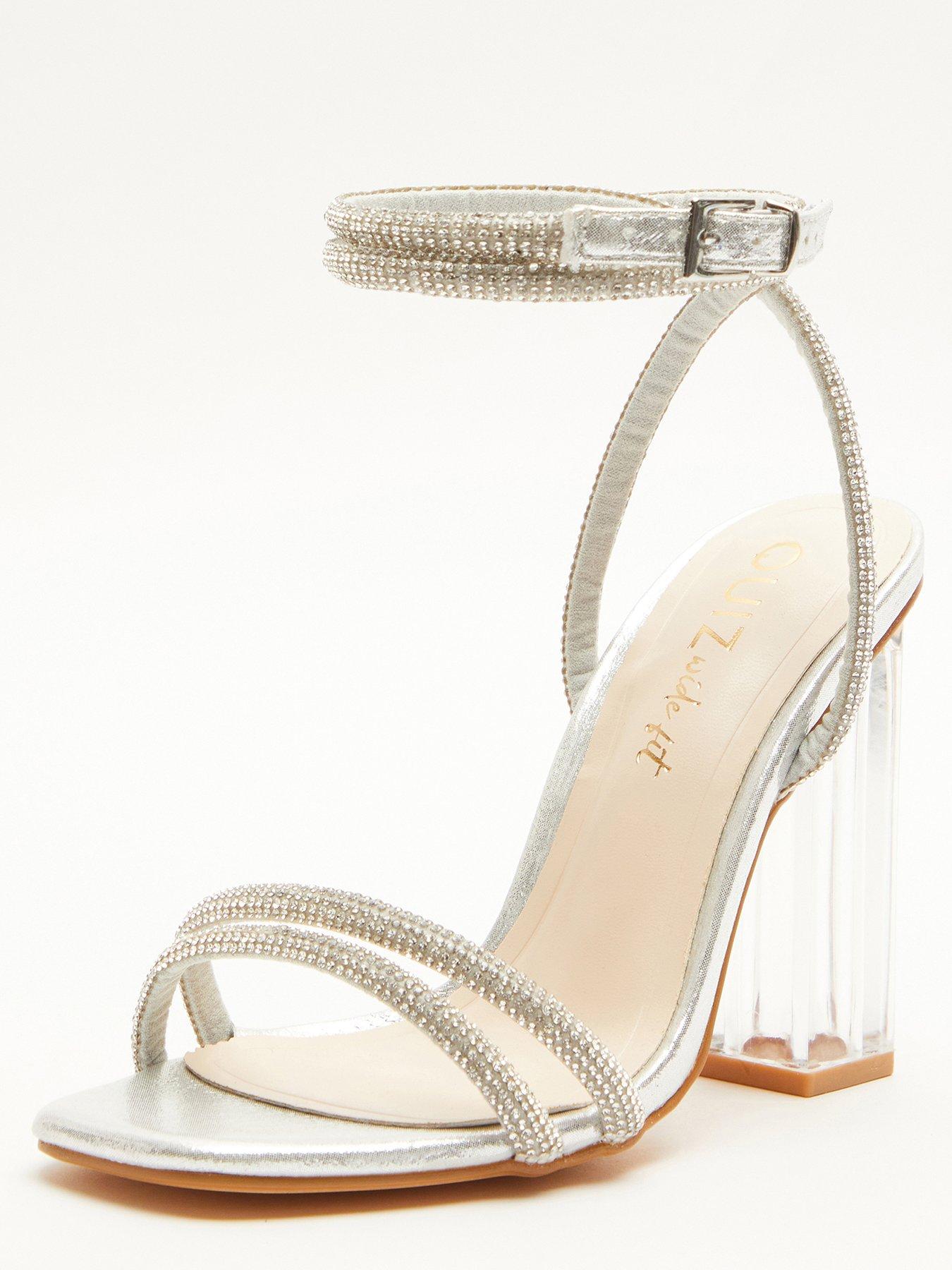 Clear block outlet heels wide fit