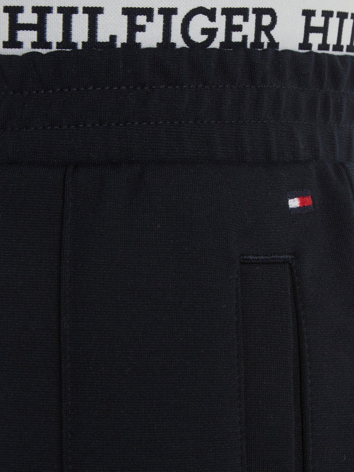  image of tommy-hilfiger-girls-monotype-tape-wide-leg-sweatpant-navy