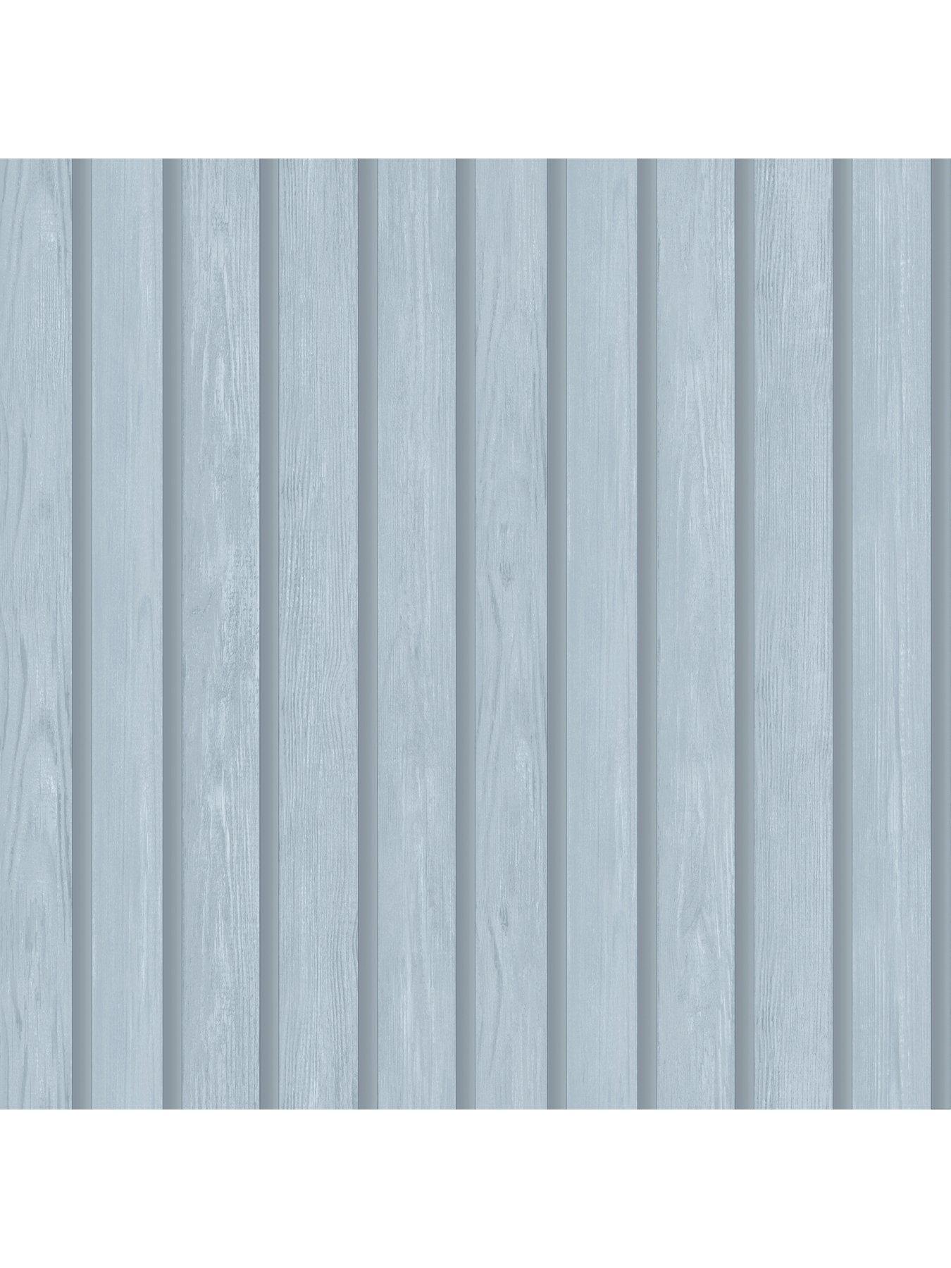 Image 2 of 5 of Holden Decor Wood Slat Wallpaper in Blue