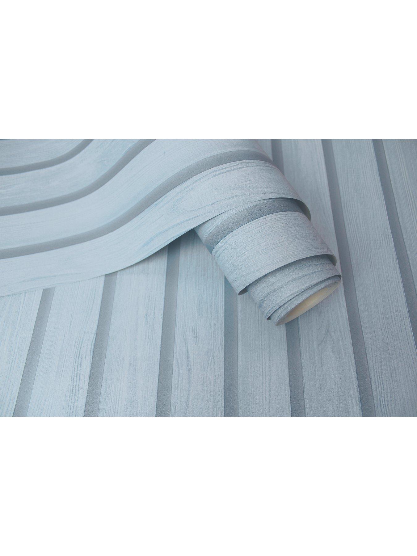 Image 5 of 5 of Holden Decor Wood Slat Wallpaper in Blue