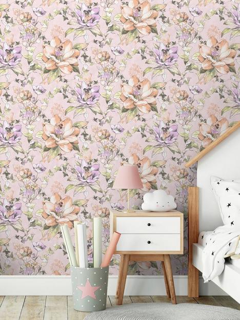 holden-dcor-floral-fairies-wallpaper-pink