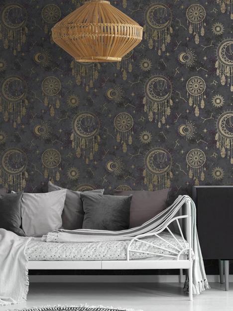 holden-dcor-dreamcatcher-wallpaper-blackgold