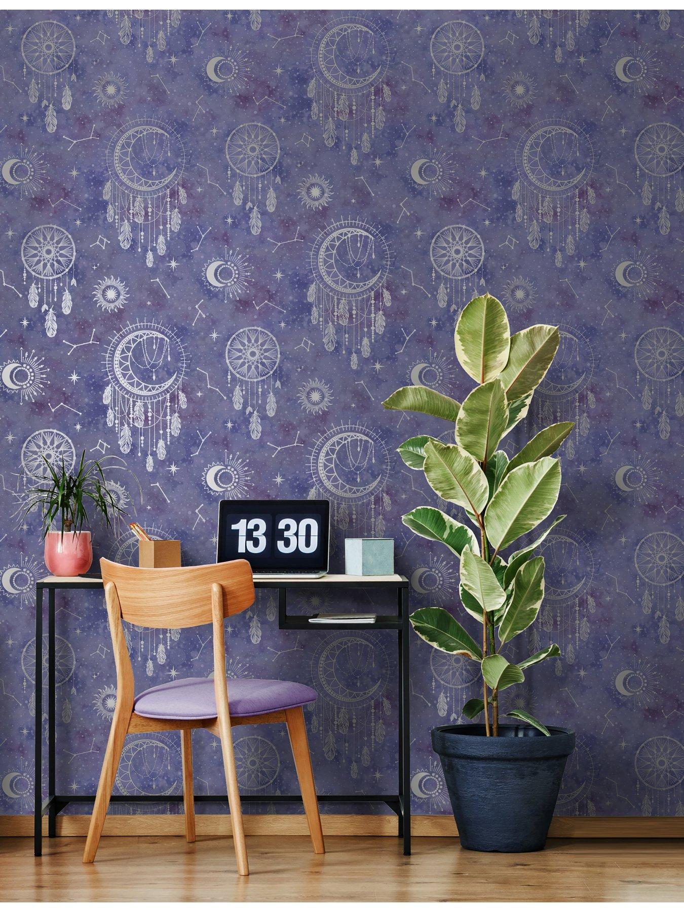 Holden Decor Dreamcatcher Wallpaper - Purple/silver