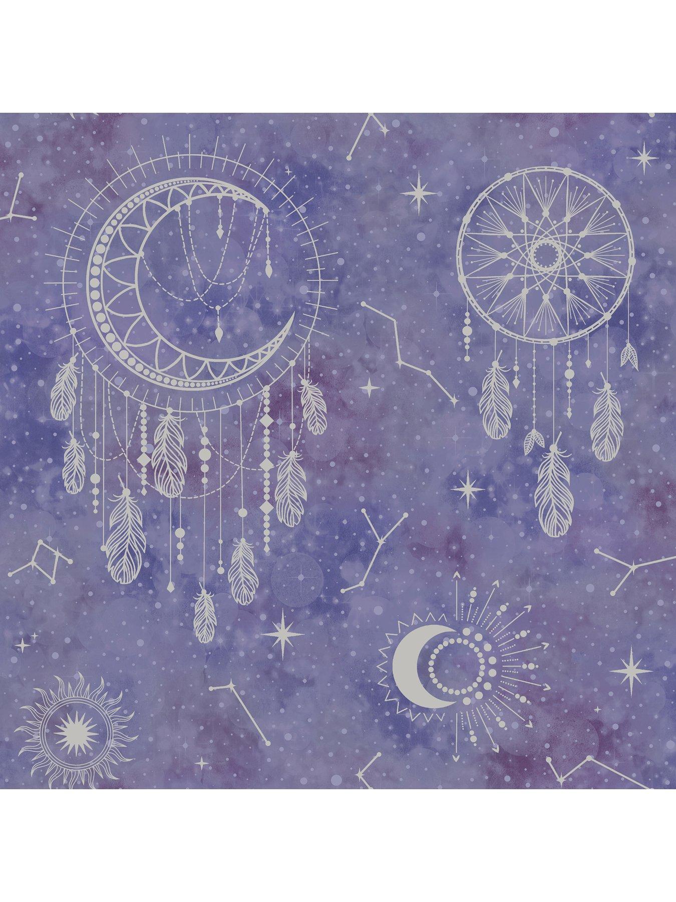  image of holden-decor-dreamcatcher-wallpaper-purplesilver