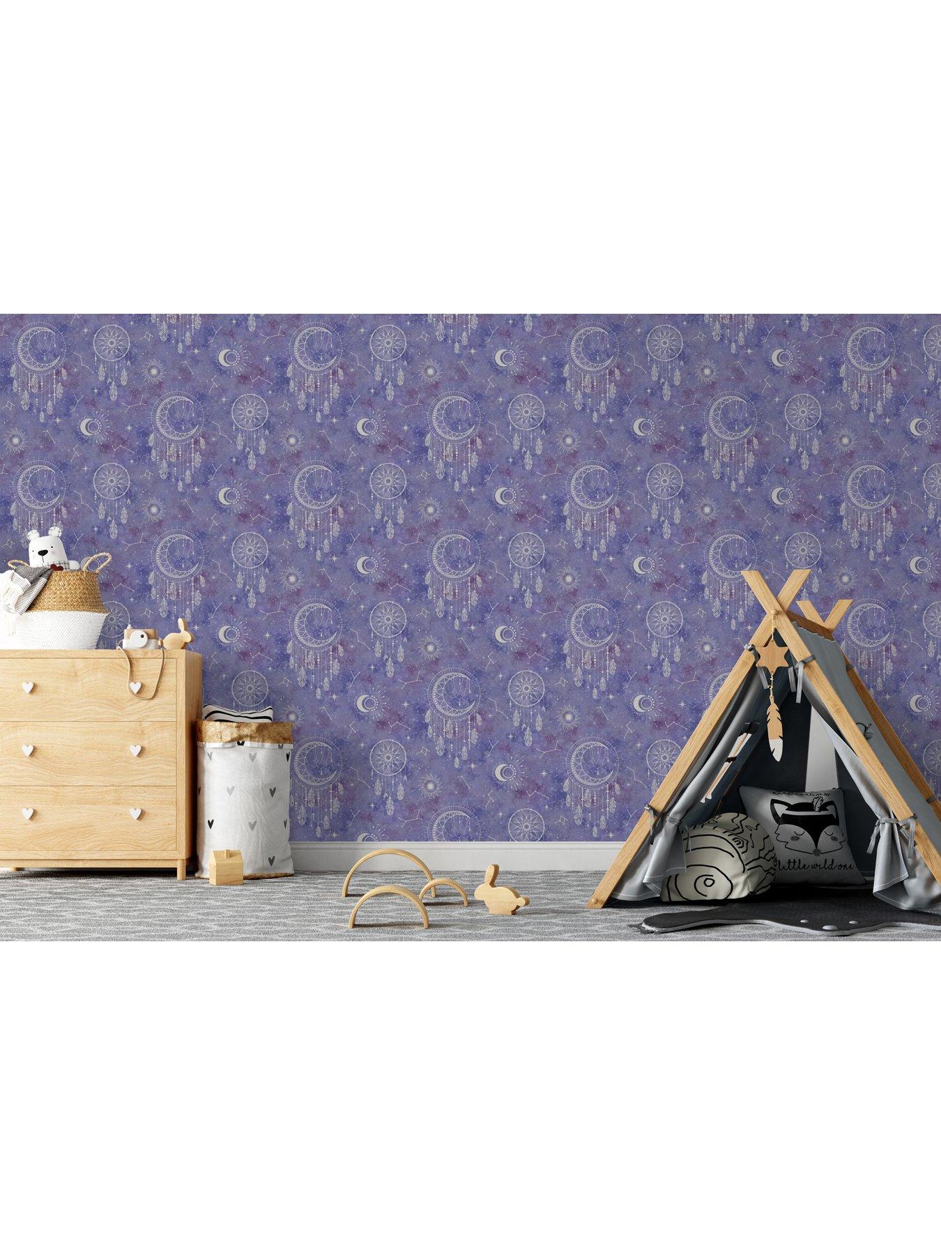  image of holden-decor-dreamcatcher-wallpaper-purplesilver