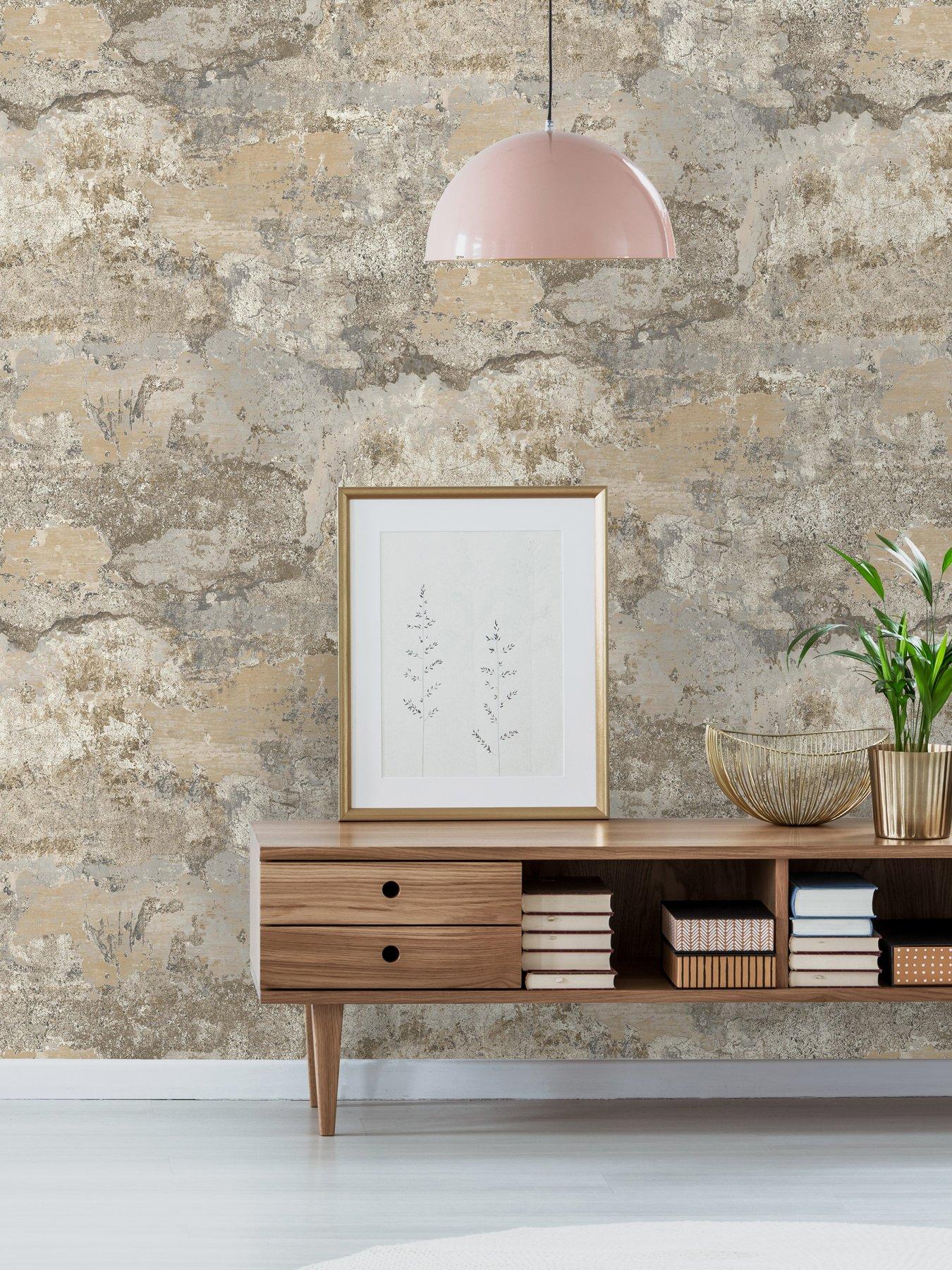 Holden Decor Concrete Texture Wallpaper - Natural
