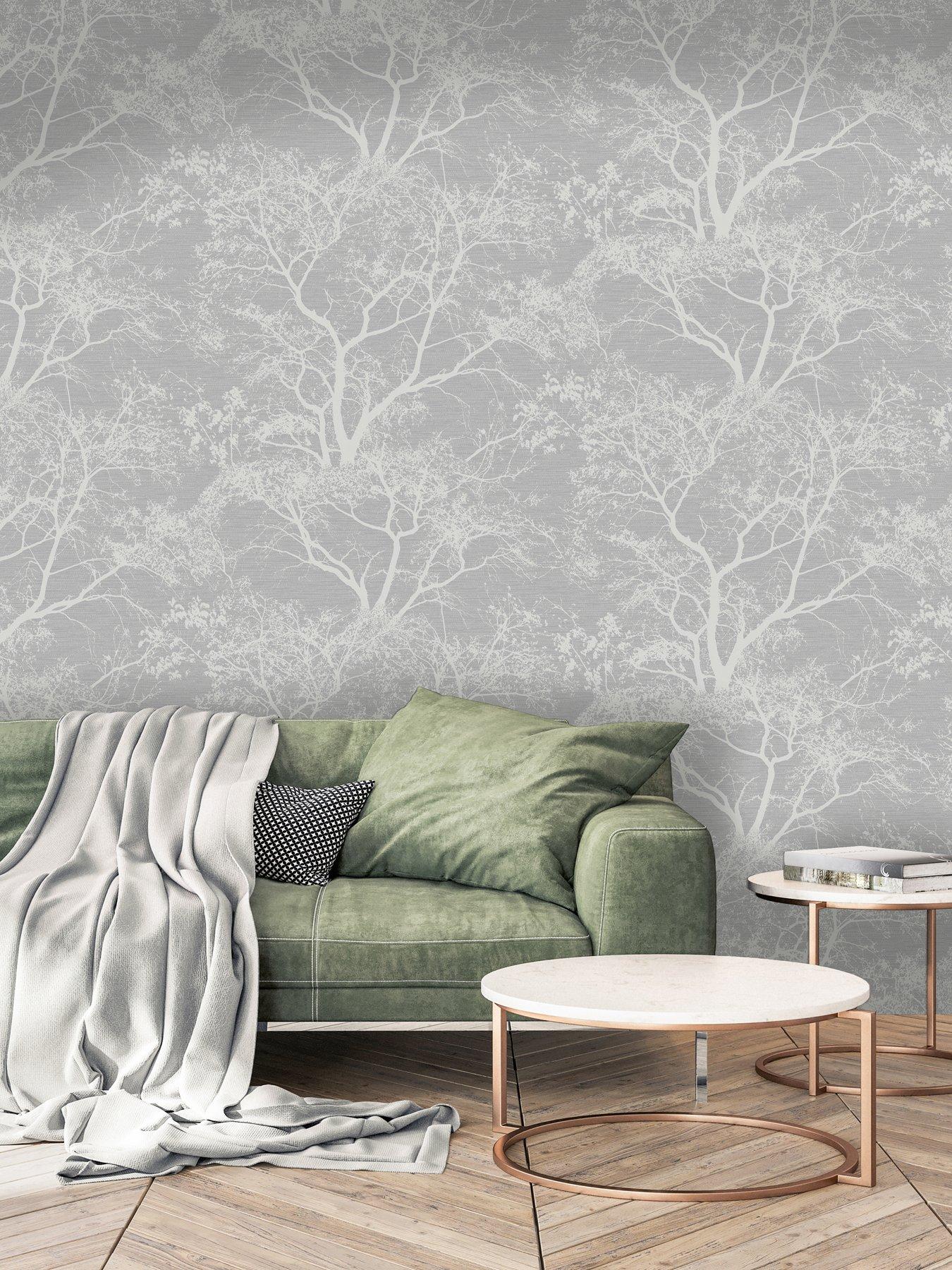 undefined Whispering Trees Wallpaper - Grey