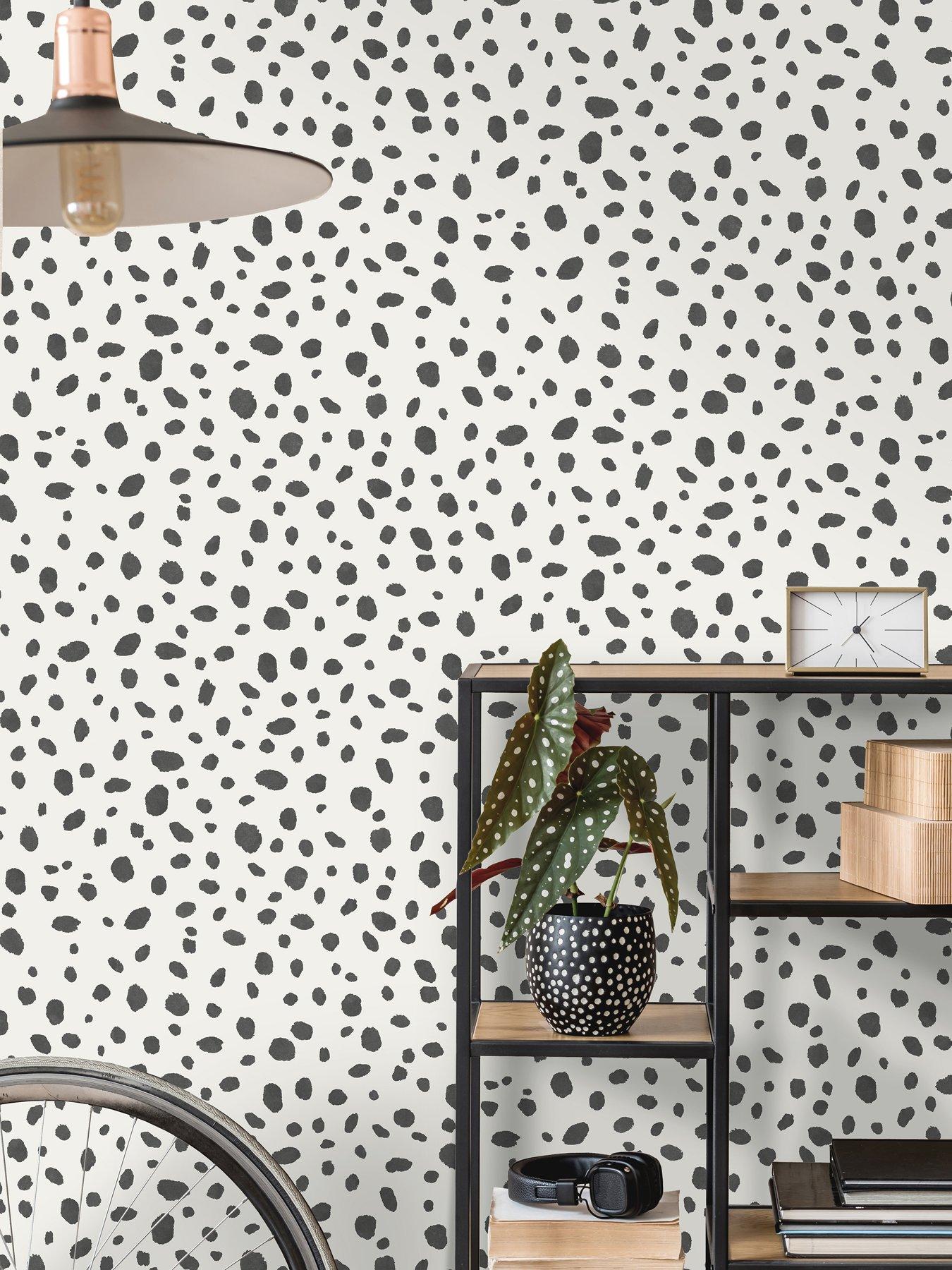 Holden Decor Dalmatian Wallpaper - Black/white