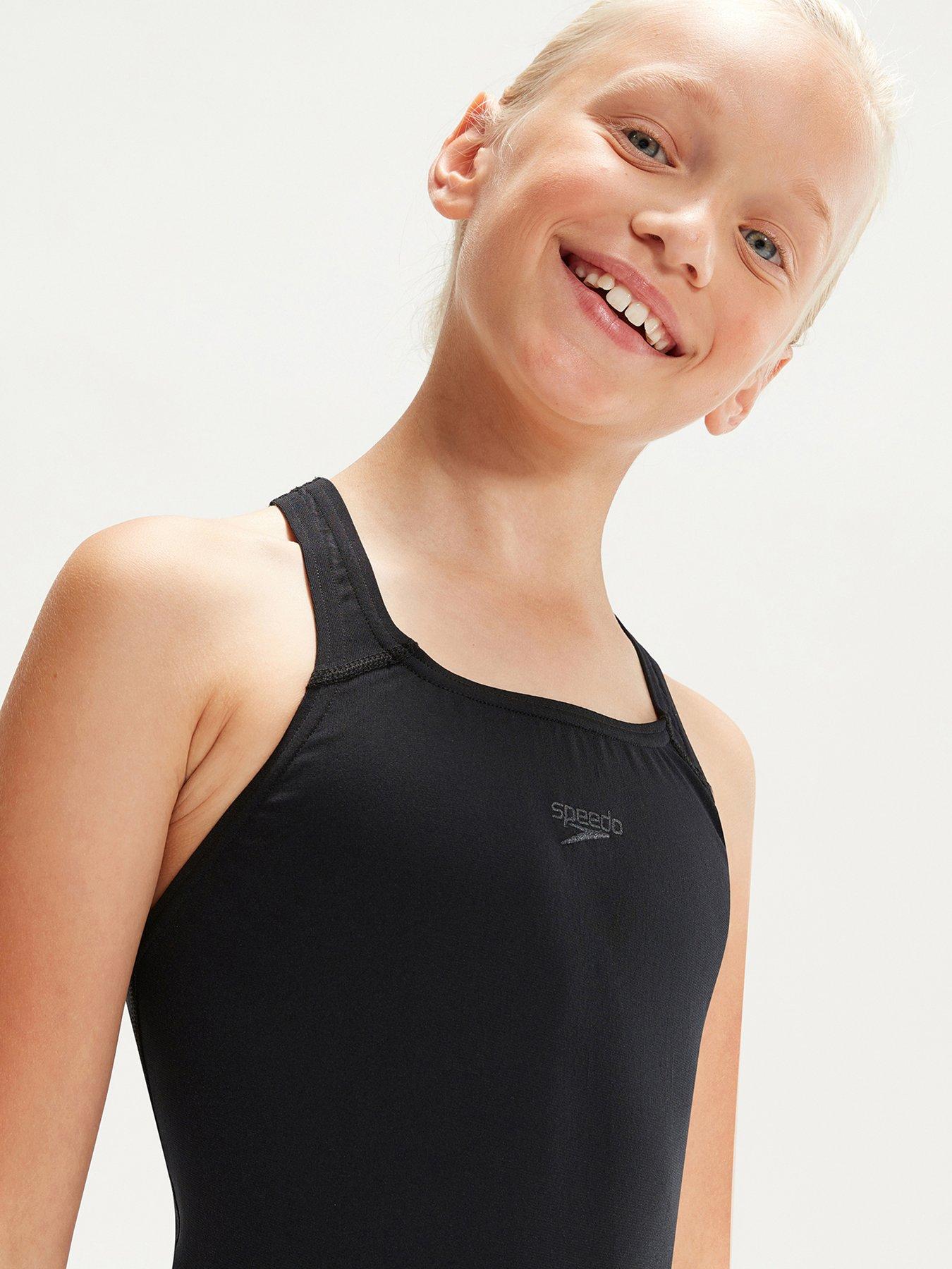 Image 4 of 6 of Speedo Girls&nbsp;Endurance+ Medalist Swimsuit&nbsp;- Black