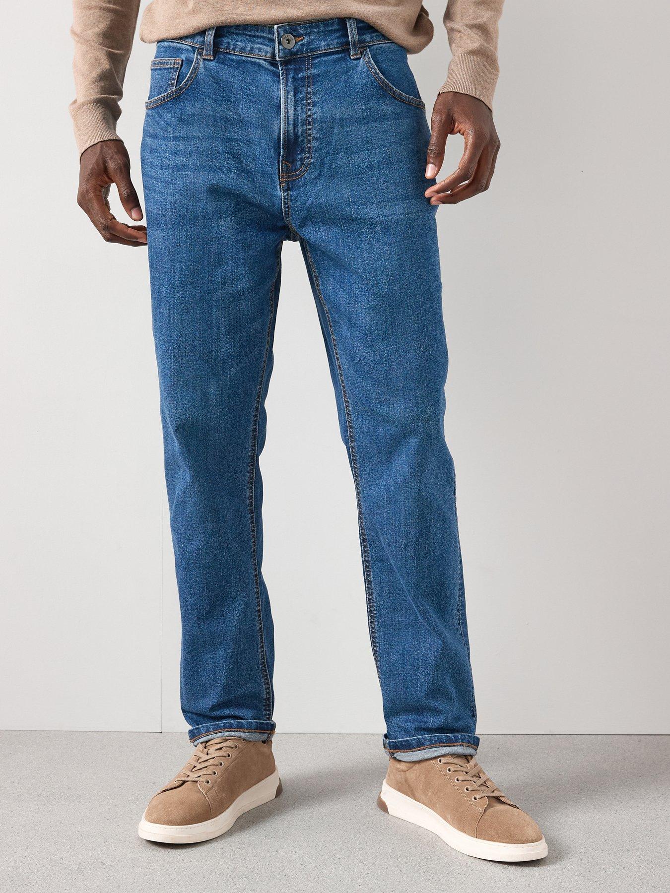 undefined Slim Jeans with Stretch - Mid Blue Wash