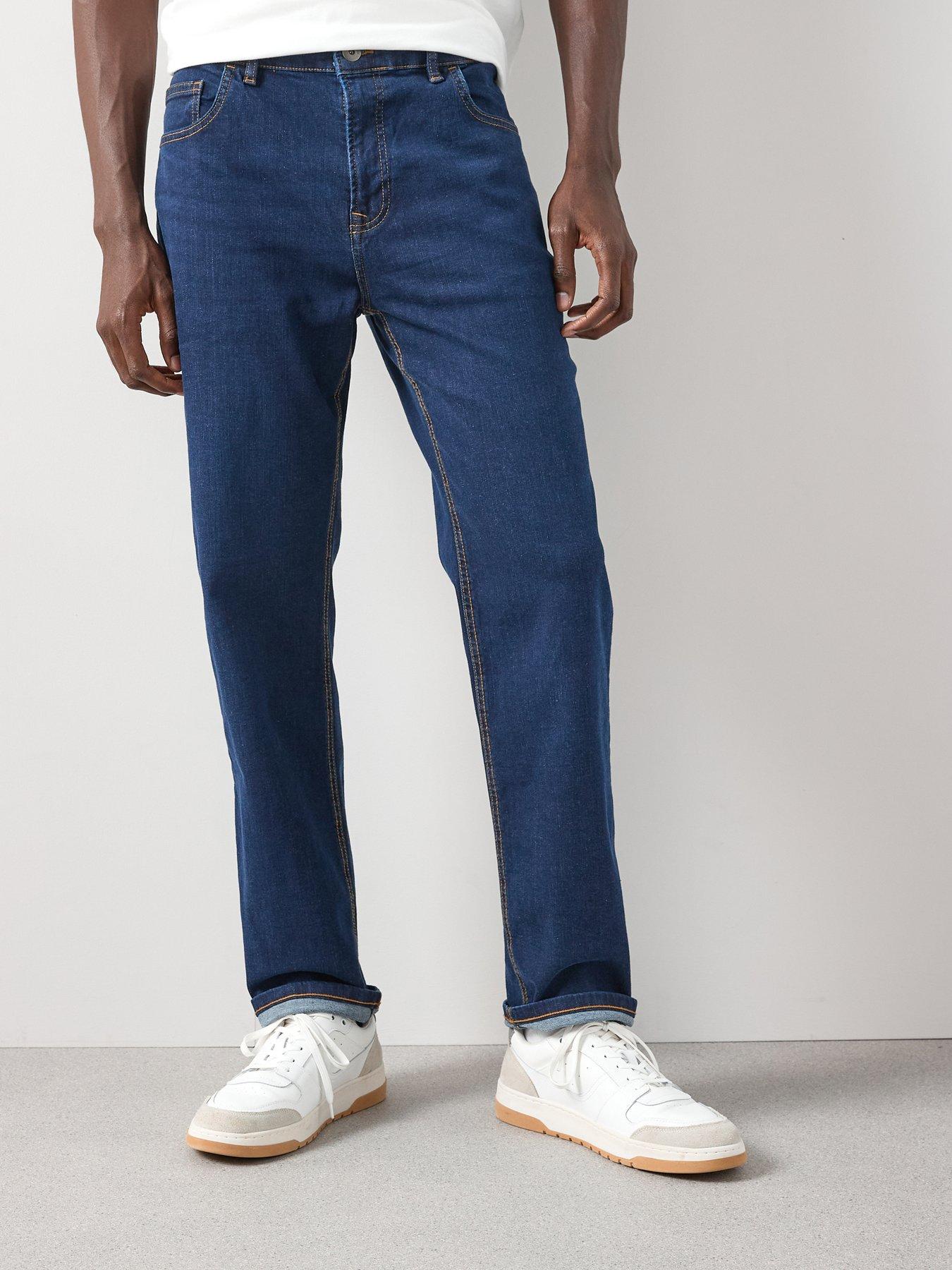 Everyday Straight Jeans with Stretch - Dark Wash