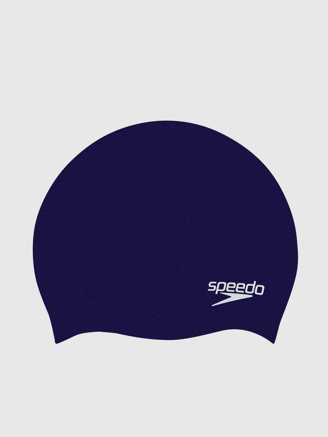 Speedo Plain Moulded Silicone Junior Swimming Cap - Navy