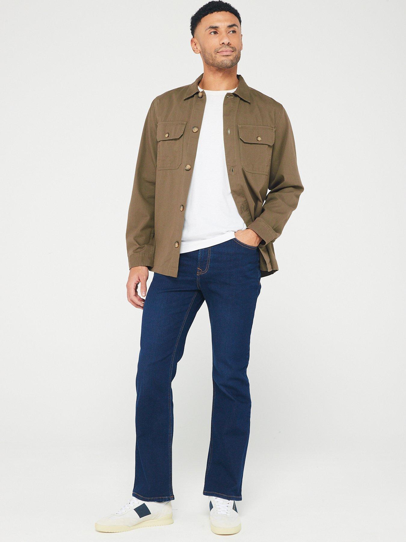  image of everyday-bootcut-jeans-with-stretch-dark-wash
