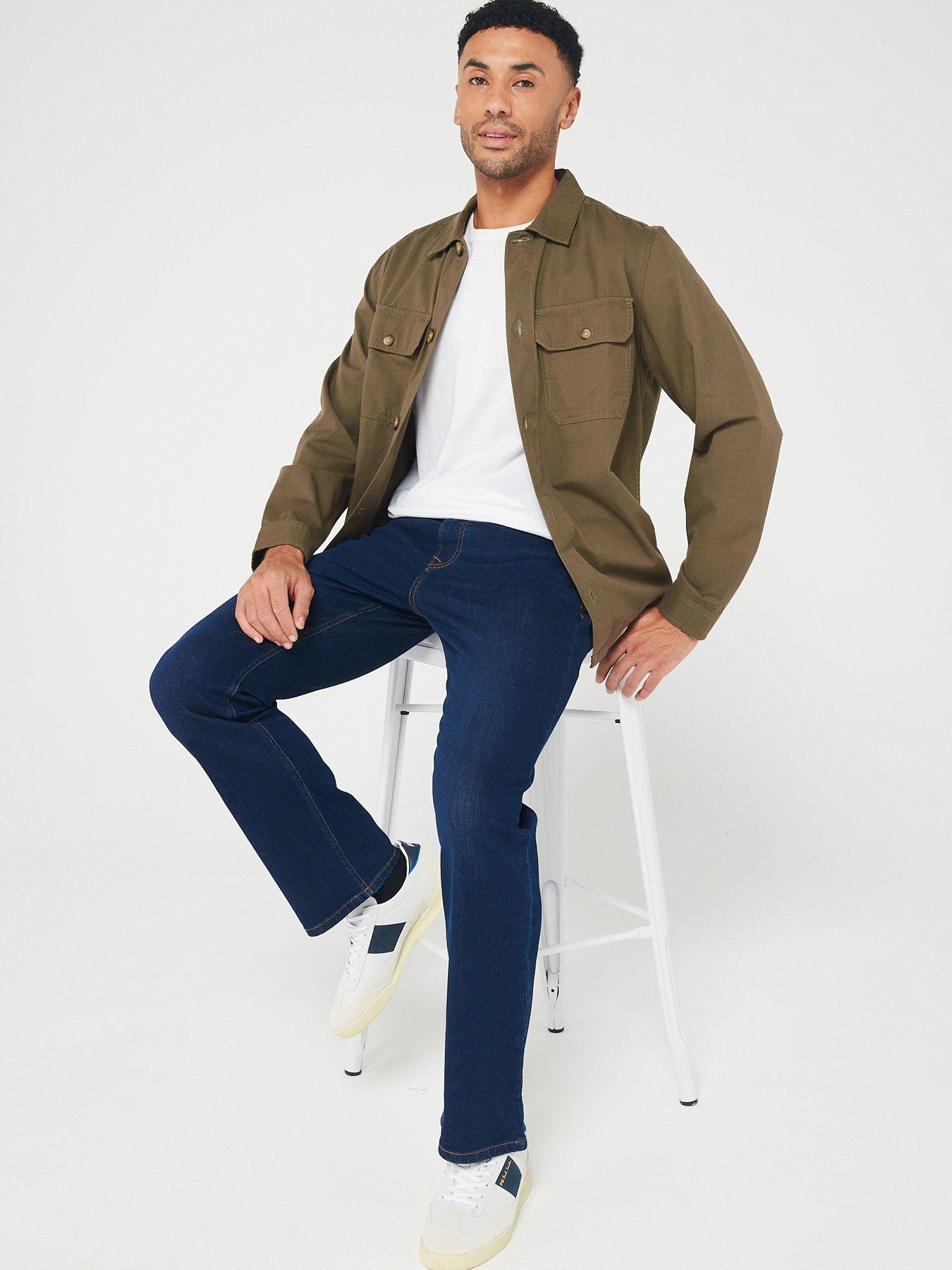  image of everyday-bootcut-jeans-with-stretch-dark-wash